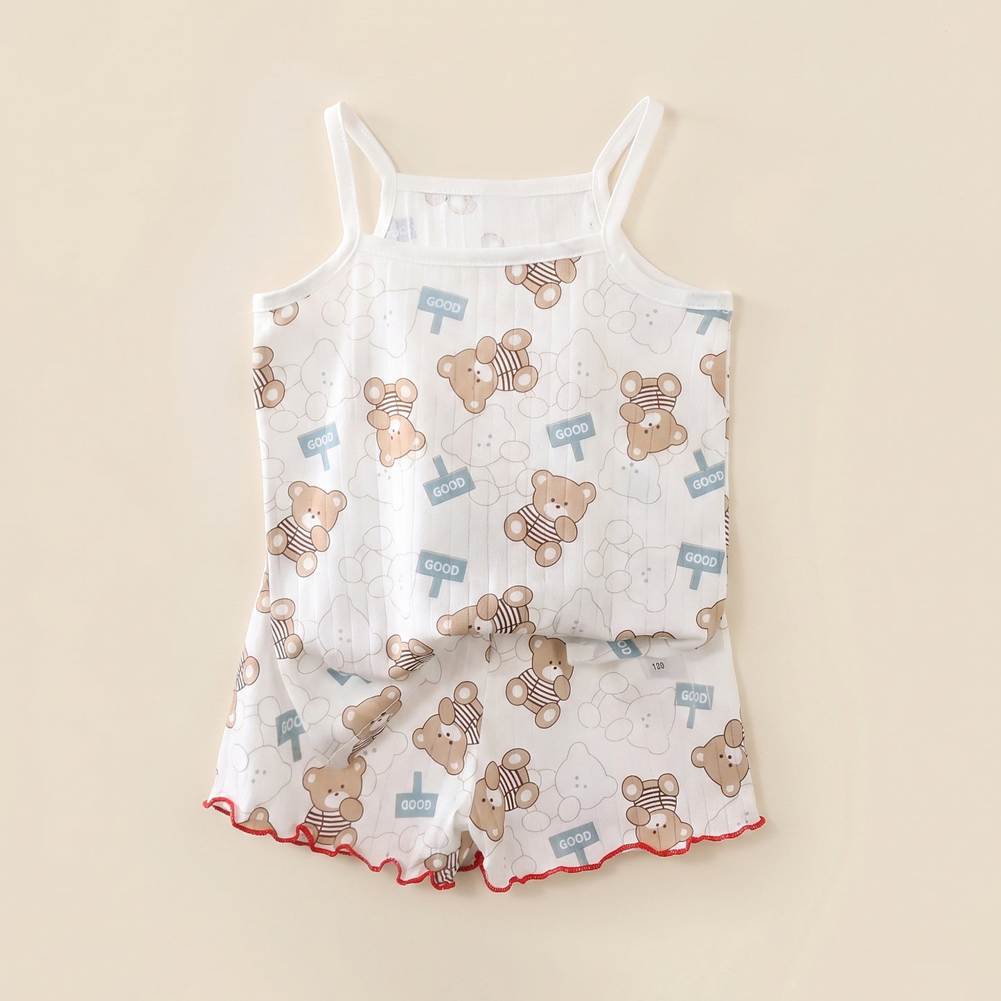 Baby Girl Sleeveless Summer Outfit - 100% Cotton Thin Vest & Shorts Set - Breathable Loungewear for Kids