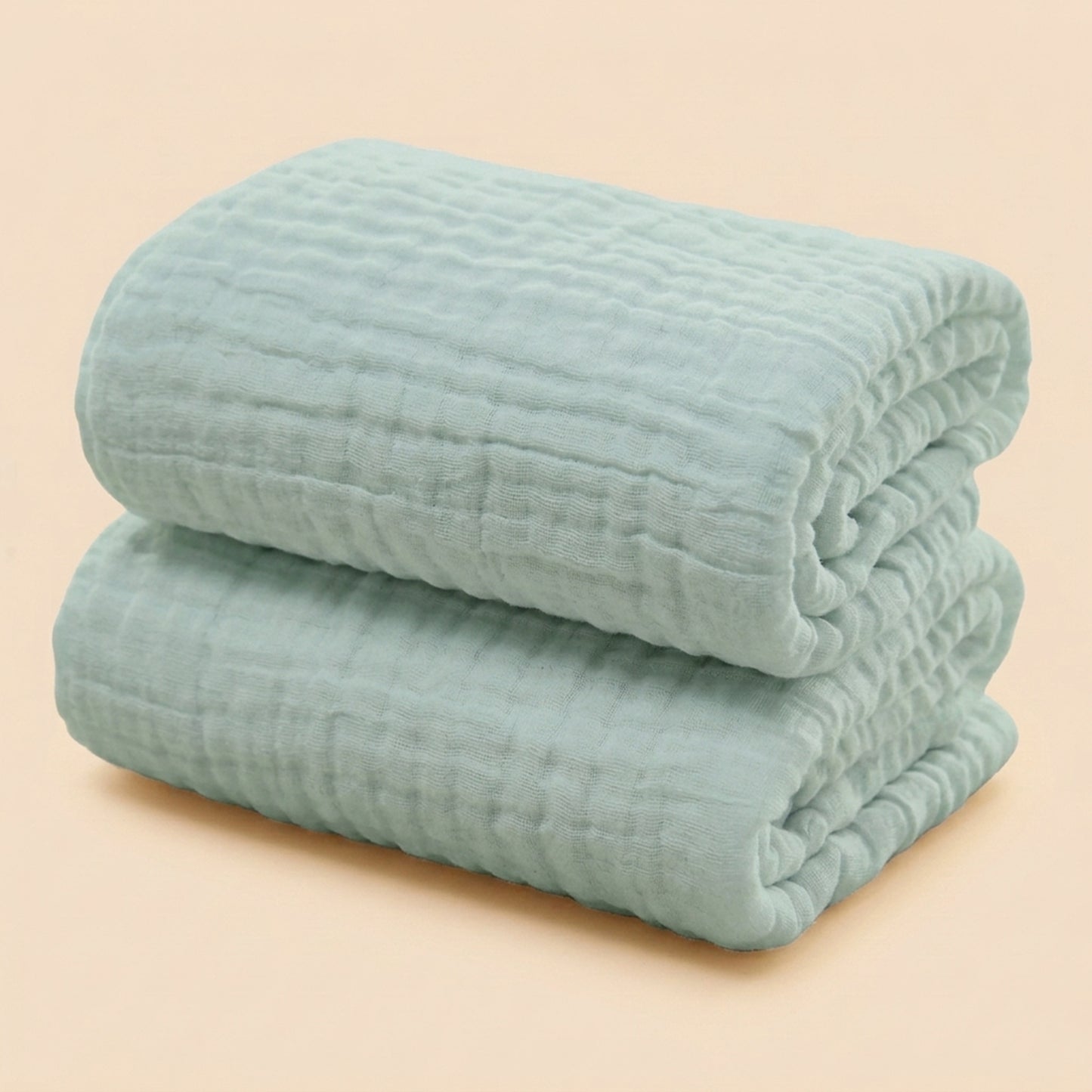 Pure Cotton Bubble Muslin Baby Blanket - 6-Layer Absorbent Bath Towel - Large Square Newborn Swaddle & Bedding
