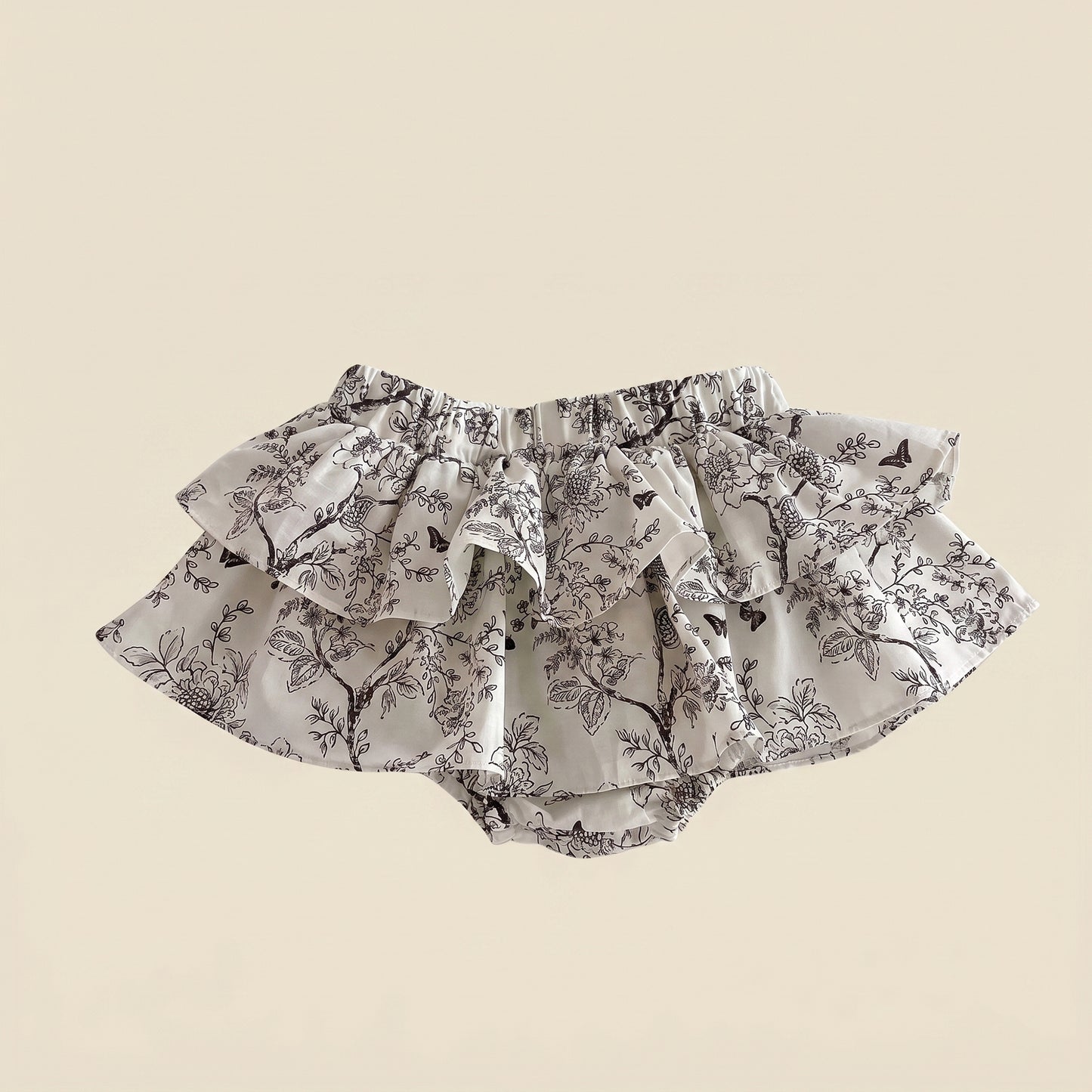 Double Layer Ruffle Lace Baby Skirt - Cotton Linen Toddler Pettiskirt - Casual and Wedding Clothing