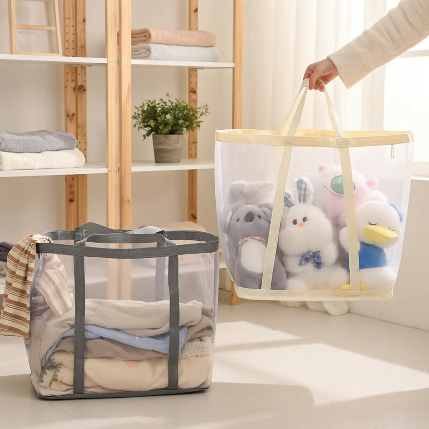 Foldable Pop-Up Baby Clothes Hamper - Breathable Mesh Bin for Nursery - Space-Saving Storage for Baby Socks, Bibs & Laundry