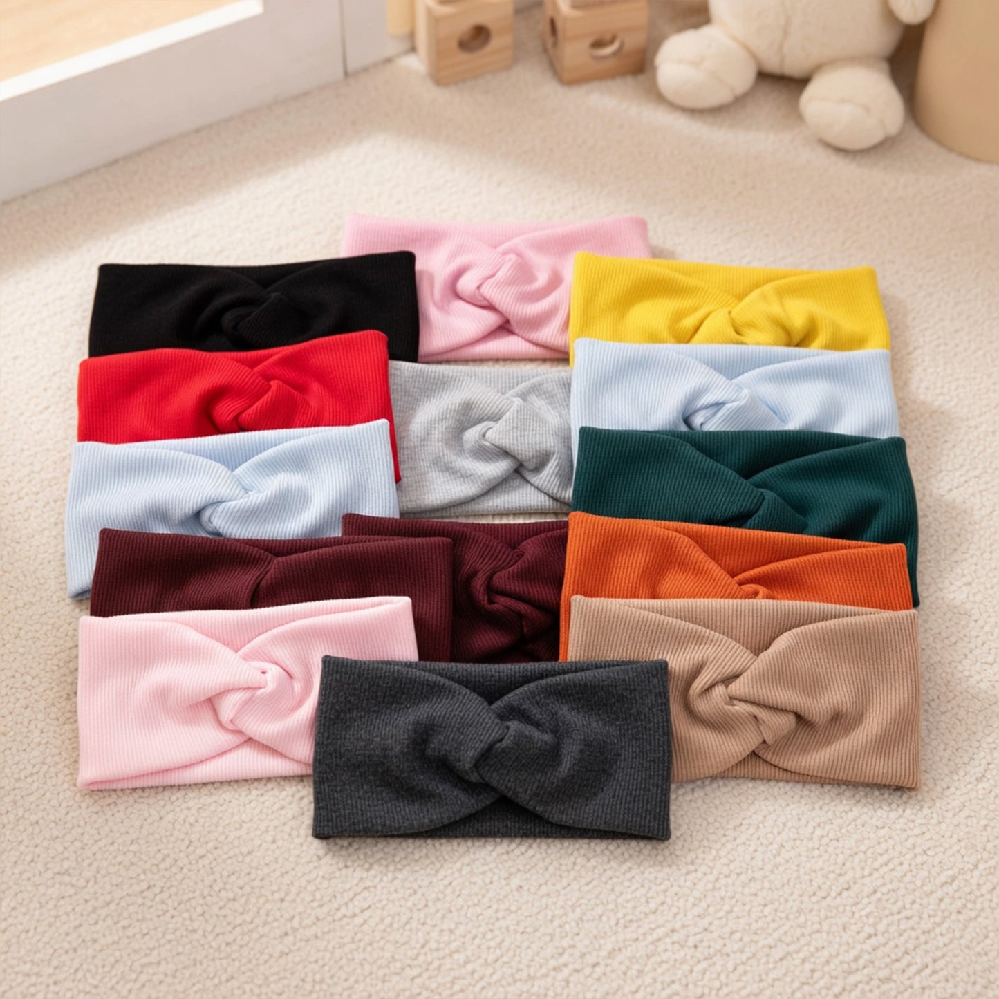 Solid Twisted Knotted Headband - Super Soft Large Bandage Turban - Versatile Yoga Sport Hair Accessories for Kids & Adults