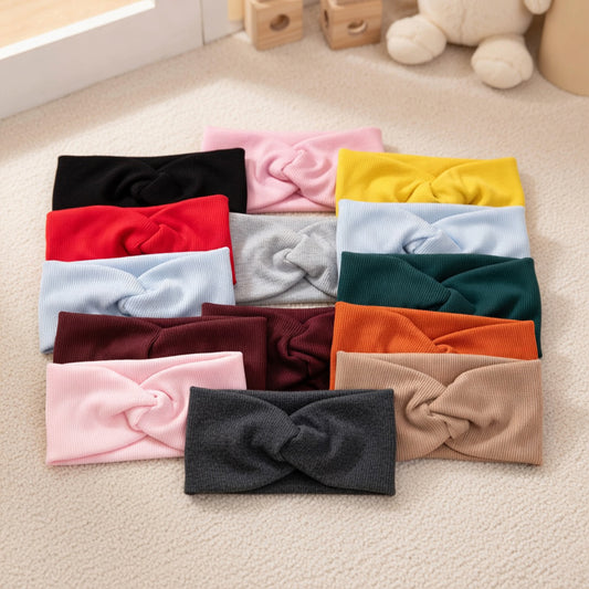 Solid Twisted Knotted Headband - Super Soft Large Bandage Turban - Versatile Yoga Sport Hair Accessories for Kids & Adults