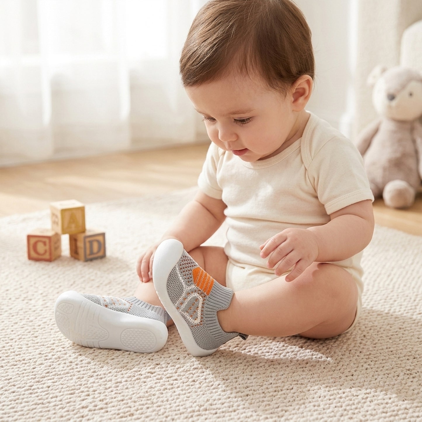Infant Mesh Crib Shoes with Soft Bottom - Lightweight Non-Slip Slippers for Boys & Girls