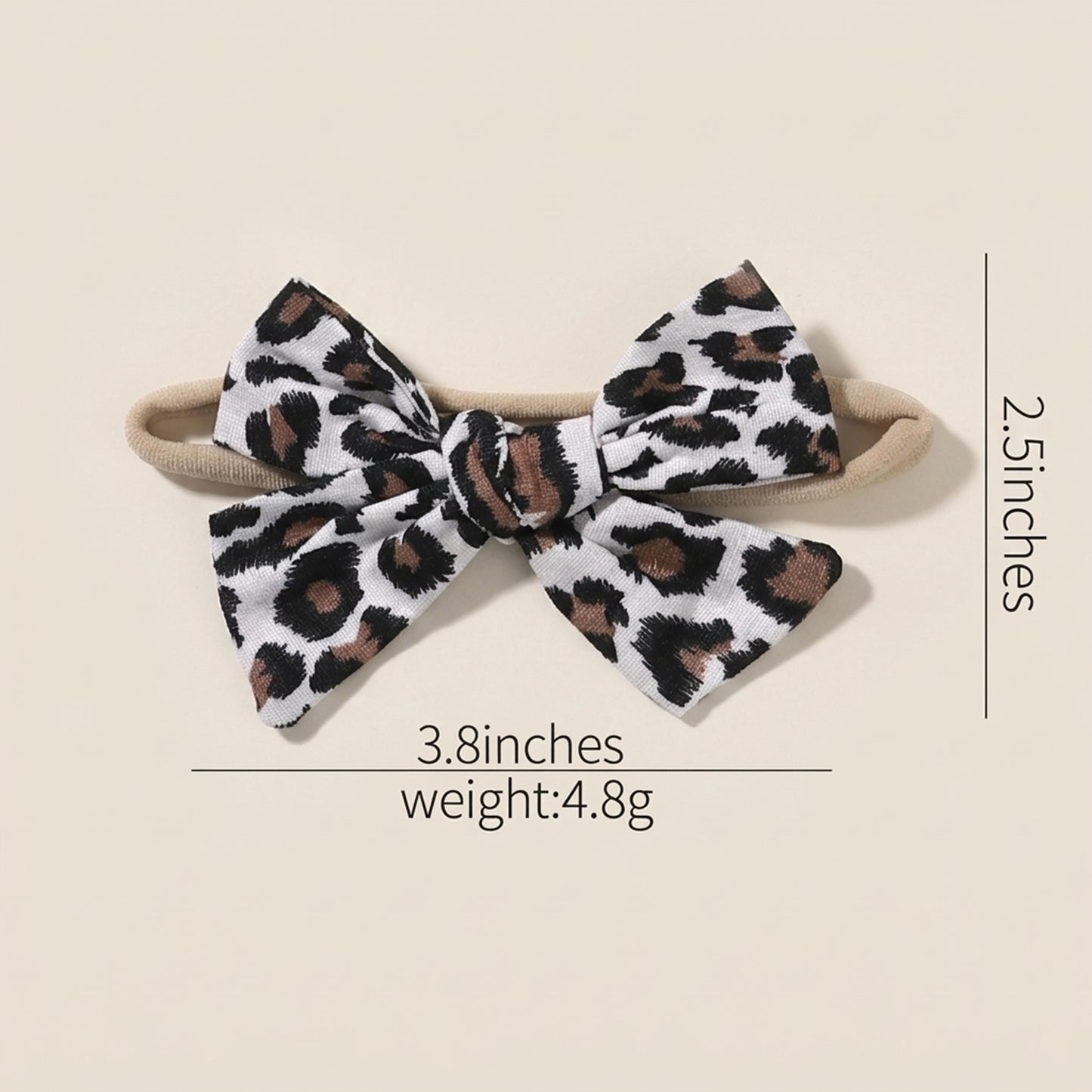 4-5Pcs/Set Baby Bow Headbands - Cotton Linen & Lace Fabric - Leopard Print Newborn Hair Accessories for Girls