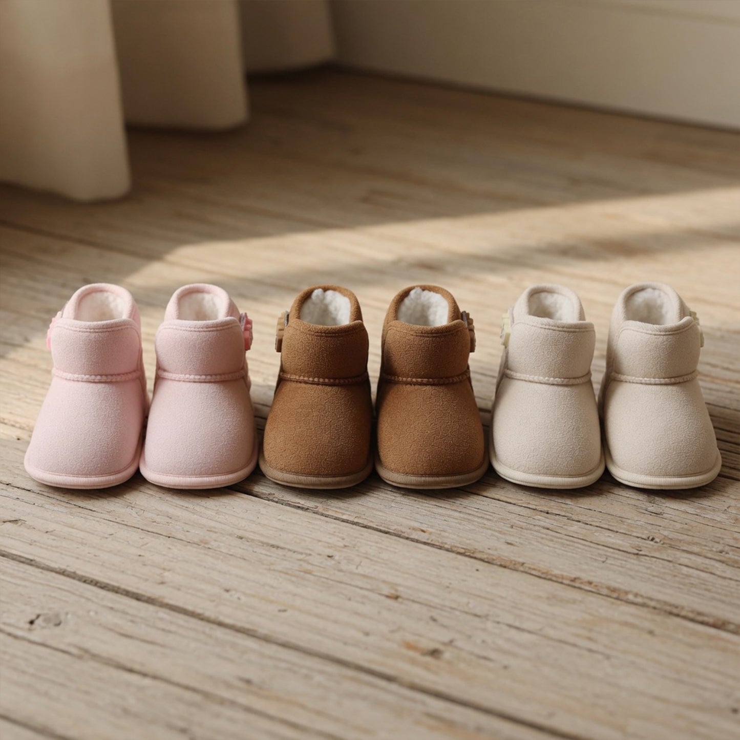 Infant Warm Fleece Snow Boots – Anti-Skid Soft Bottom Walking Shoes for Boys & Girls