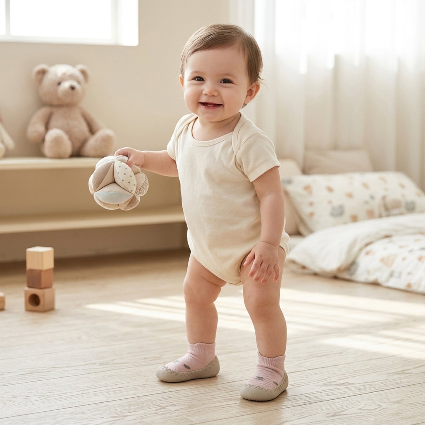 Anti-Slip Toddler Floor Sneakers - Lightweight Soft-Sole BeBe Booties for Boys & Girls