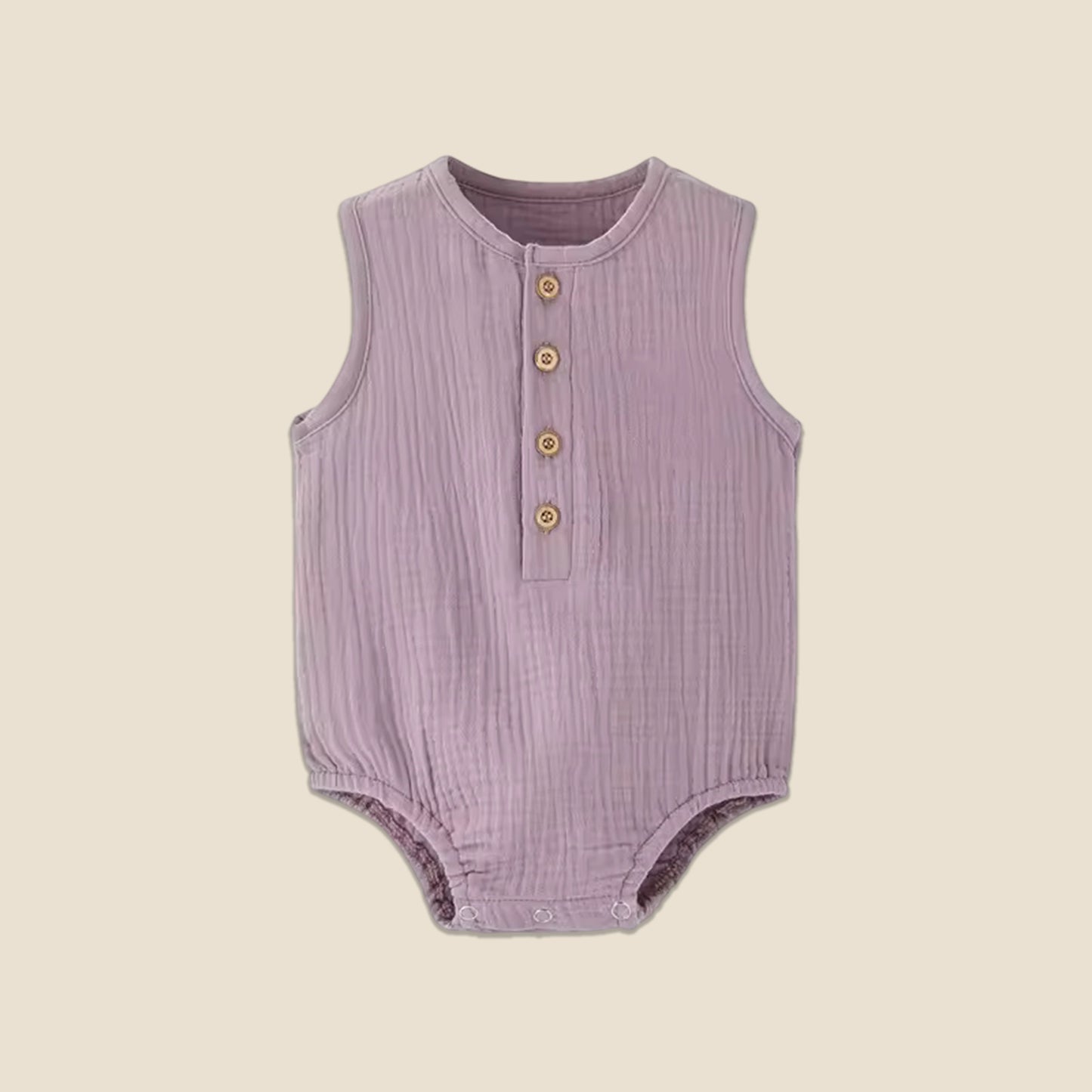 Breathable Cotton Linen Baby Romper - Sleeveless Solid Summer Jumpsuit - Thin & Comfy One-Piece for Newborns