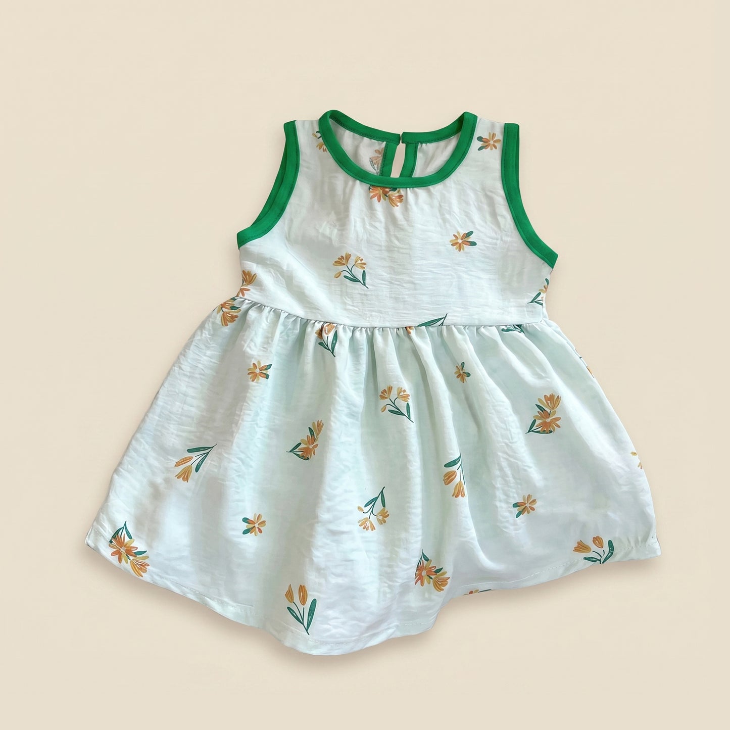 Newborn Girl Sleeveless Printed Dress - Casual Princess Style Clothing - Fashionable Baby Girl Leisure Outfits