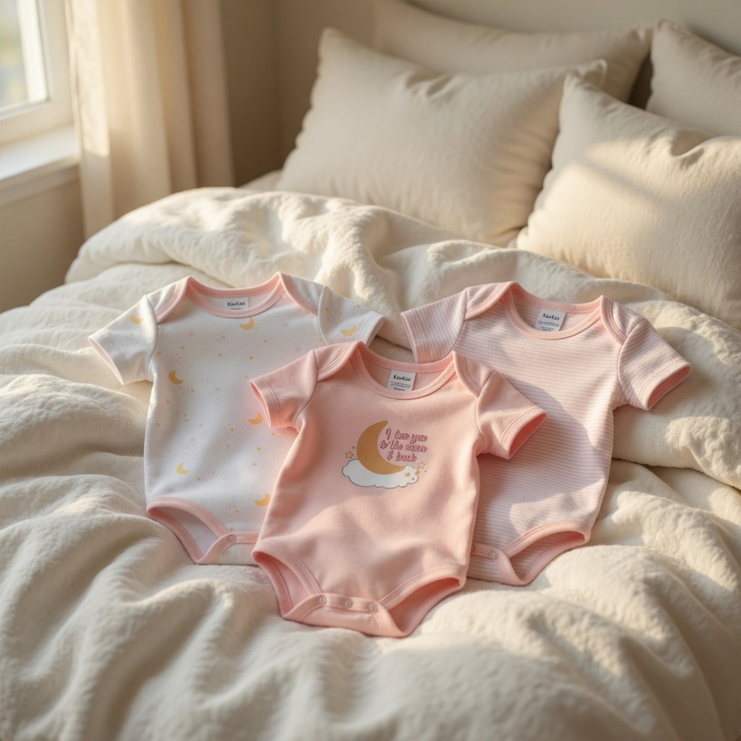 3 Pcs/lot Baby Bodysuit Set - 100% Cotton Short Sleeve Lion Print - Summer Newborn Clothes for 0M-12M