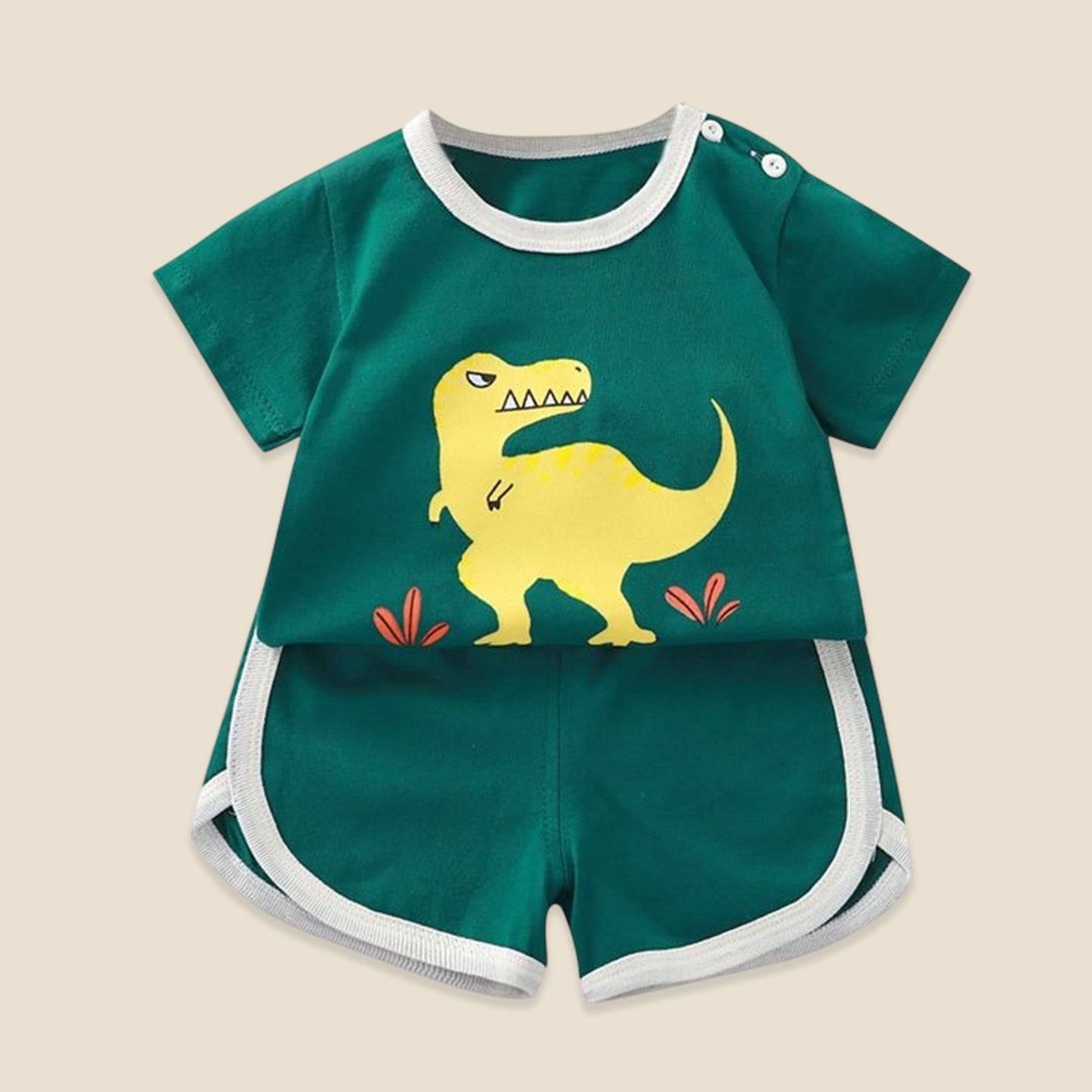 Summer Baby Cartoon Clothing Set - 100% Cotton Short Sleeve T-Shirt & Shorts - Casual 2Pcs Outfit for Boys & Girls 0-4Y