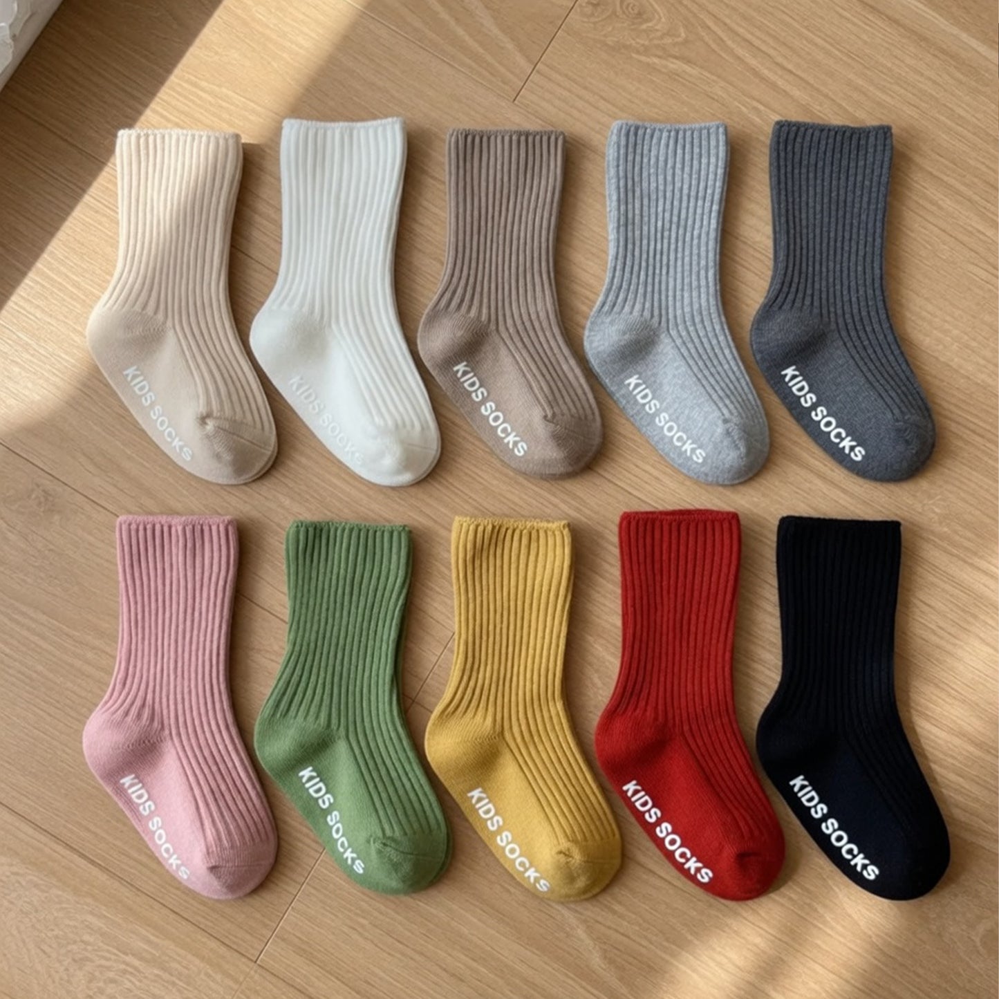 Non-Slip Baby Cotton Striped Socks (3 Pairs) - Secure Rubber Grips for Toddlers (0-3Y)