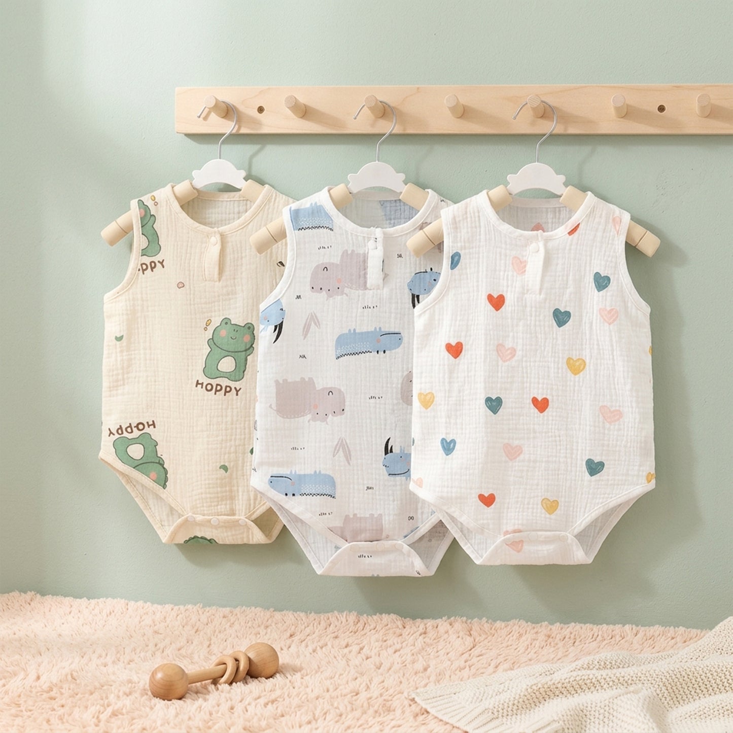 2026 New Summer Baby Sleeveless Bodysuit - 100% Soft Cotton Newborn Jumpsuit - Breathable Infant Outfits for Boys & Girls