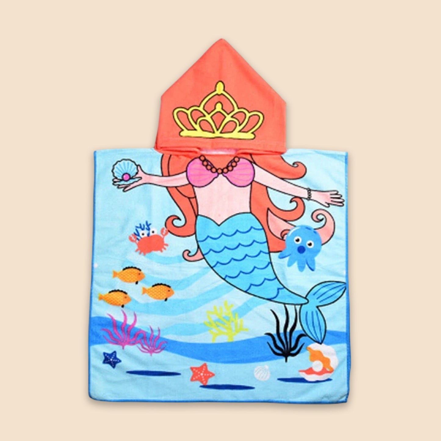 Cartoon Kids Hooded Cape Towel - Quick-Dry Beach & Bathrobe - Fun Unicorn Shark Dinosaur Print for Children