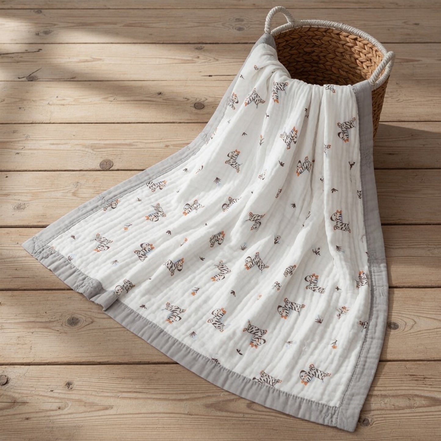 Soft 6-Layer Cotton Baby Blanket - High Absorbency Cartoon Bath Towel - Multi-functional Gauze Swaddle for Infants