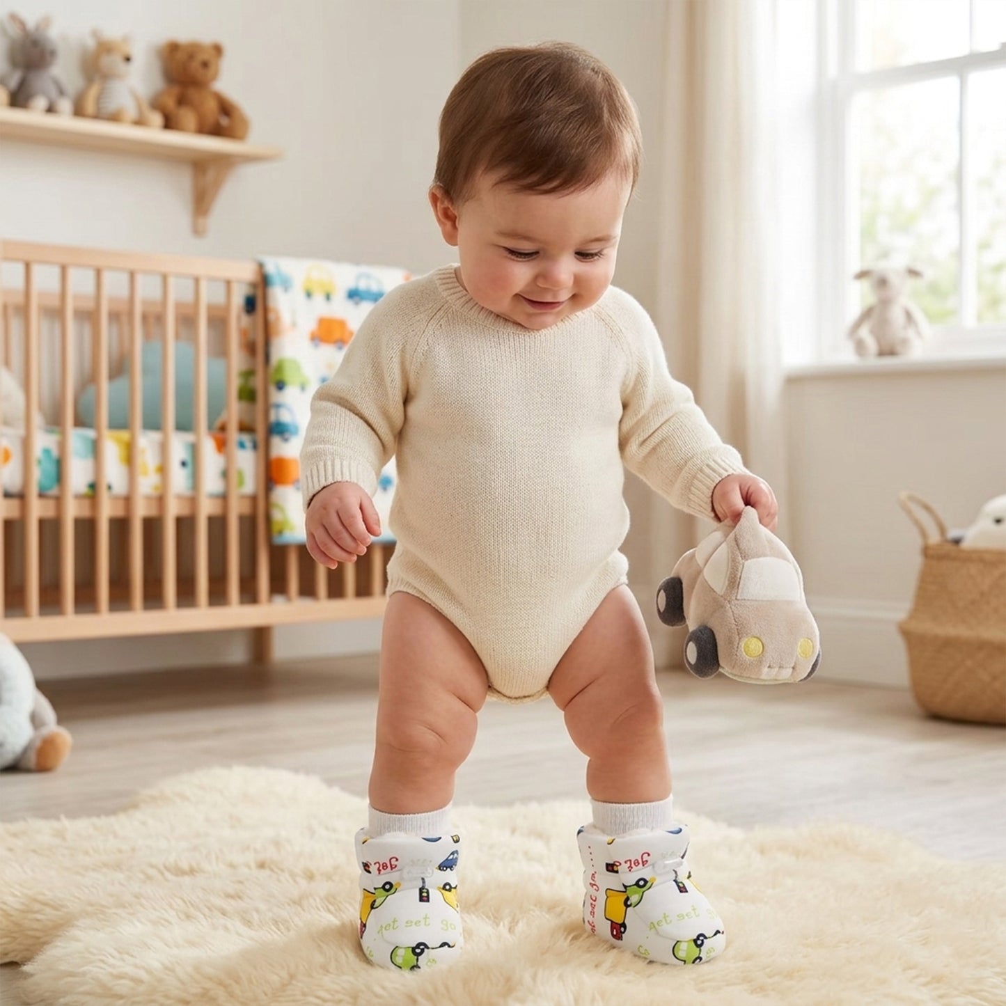 Cute Infant Walking Booties – Thickened Winter Warm Shoes for Baby Boys & Girls - Non-Slip Soft Sole First Walkers (0-18M)