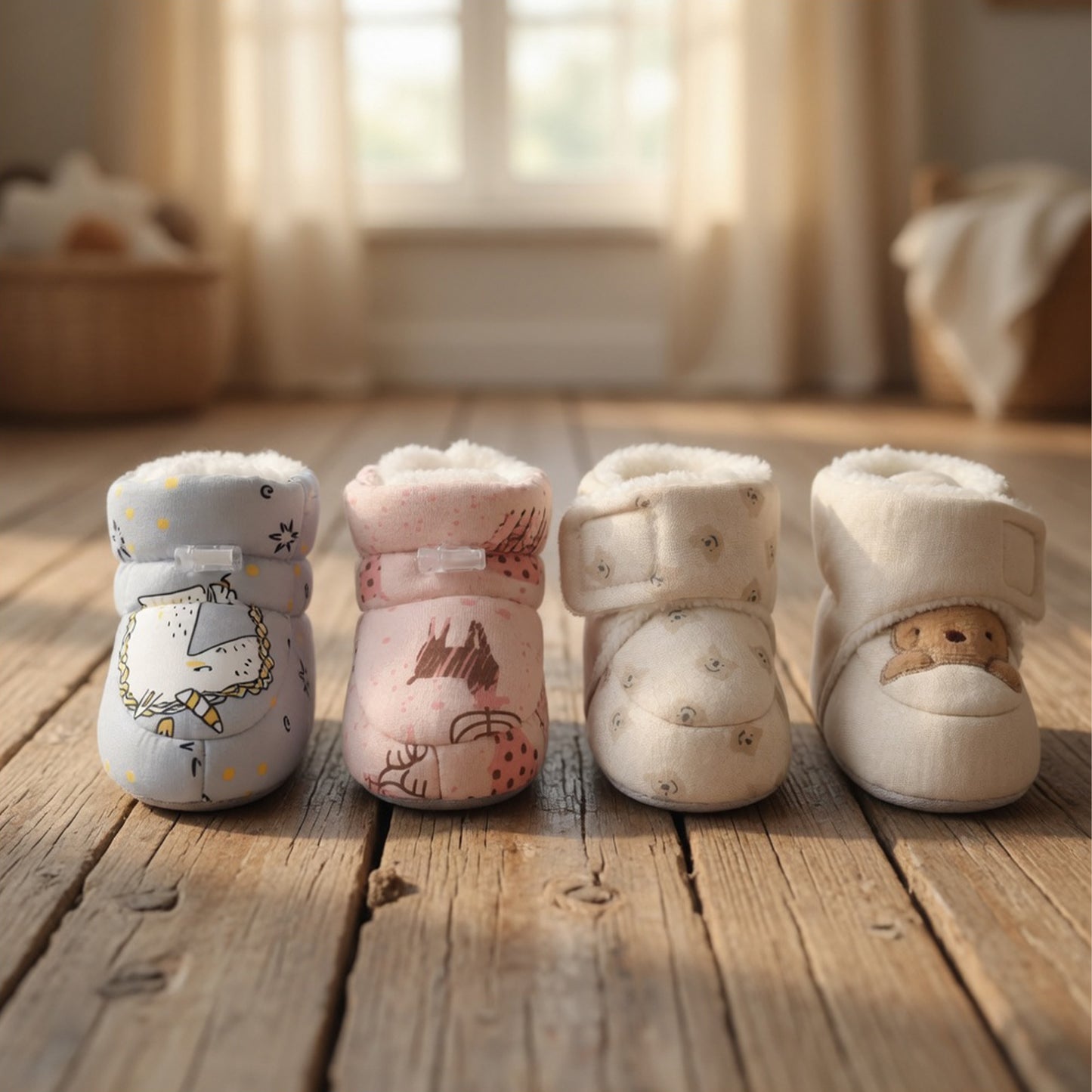 Cute Infant Walking Booties – Thickened Winter Warm Shoes for Baby Boys & Girls - Non-Slip Soft Sole First Walkers (0-18M)