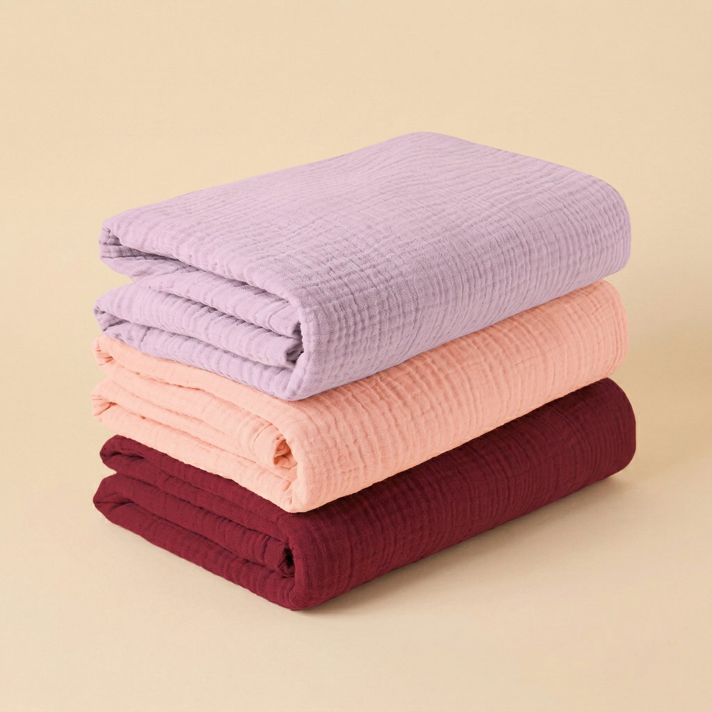 3-Piece Soft Muslin Baby Swaddle Blankets - 100% Breathable Cotton Receiving Blankets - Multi-functional Newborn Wrap Set