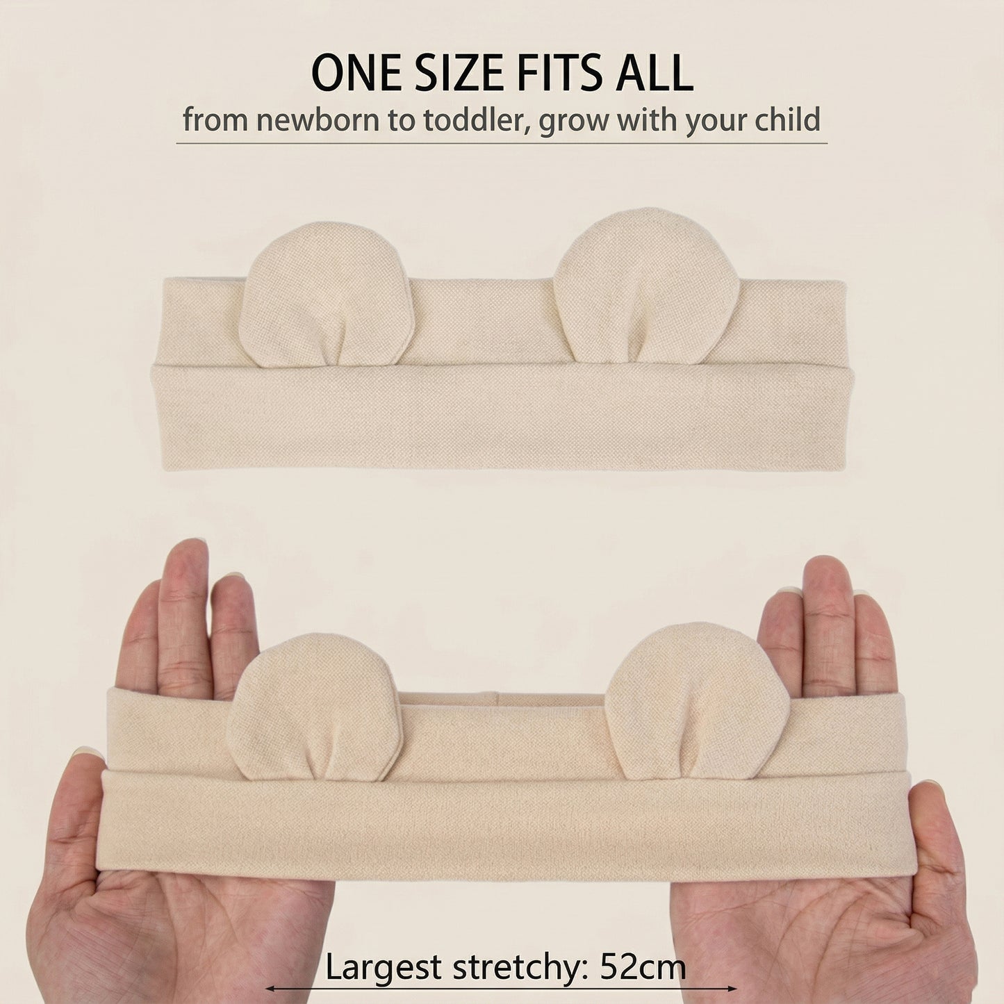 Cute Bear Ear Baby Headband - Soft Elastic Korean Turban - Newborn Infant Fall Winter Headwear for Boys & Girls