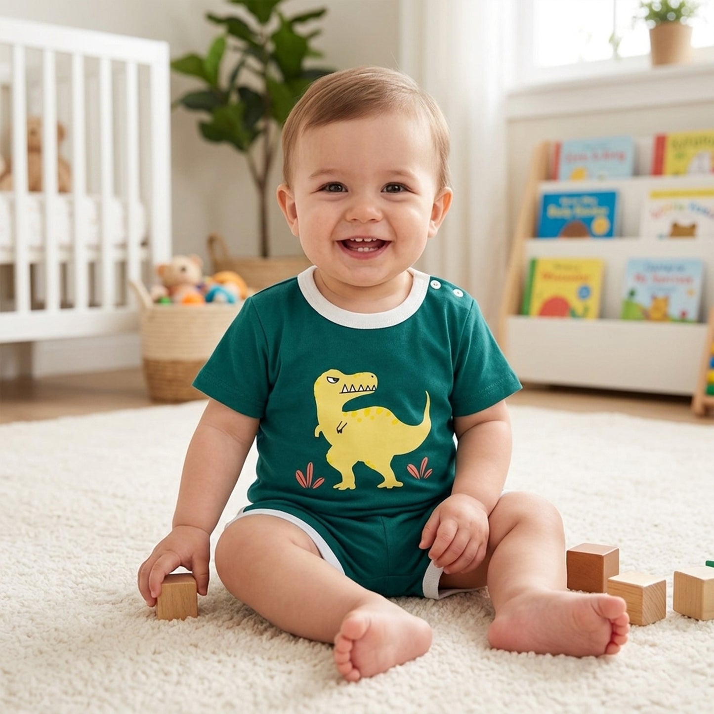 Summer Baby Cartoon Clothing Set - 100% Cotton Short Sleeve T-Shirt & Shorts - Casual 2Pcs Outfit for Boys & Girls 0-4Y