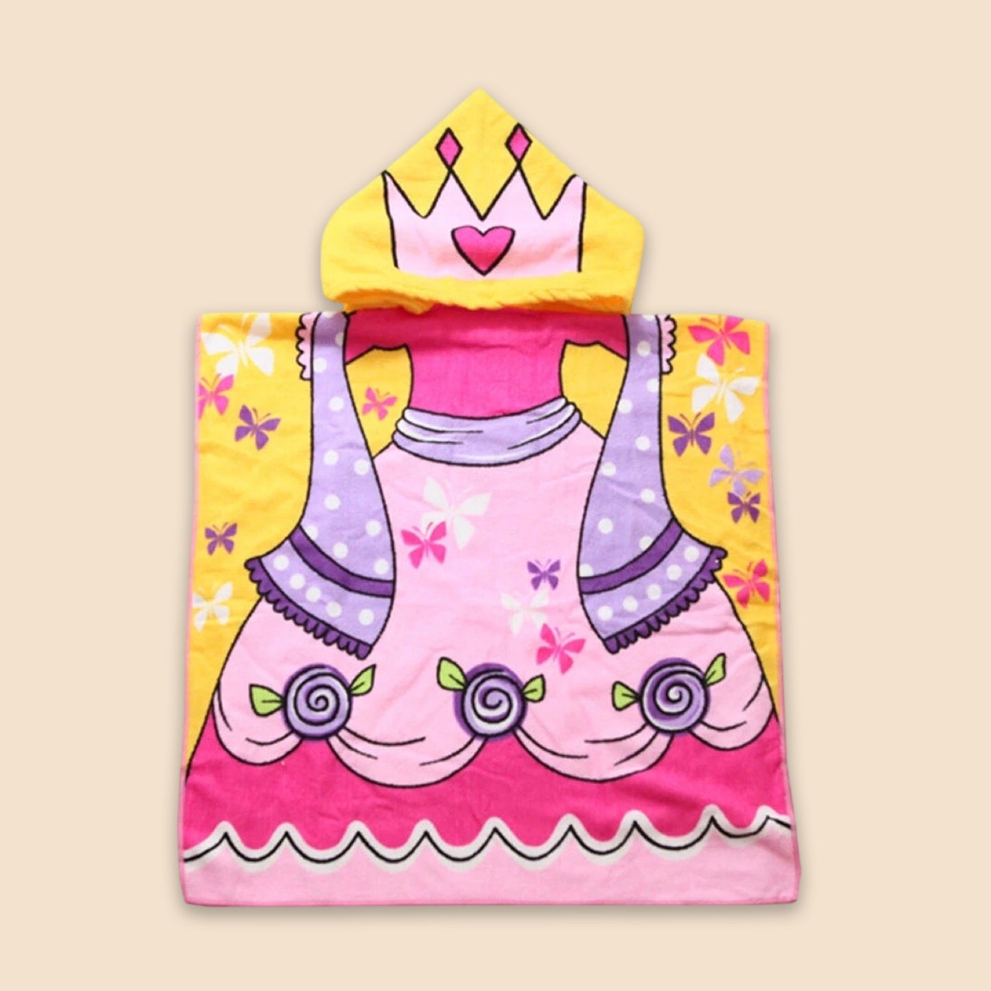 Cartoon Kids Hooded Cape Towel - Quick-Dry Beach & Bathrobe - Fun Unicorn Shark Dinosaur Print for Children