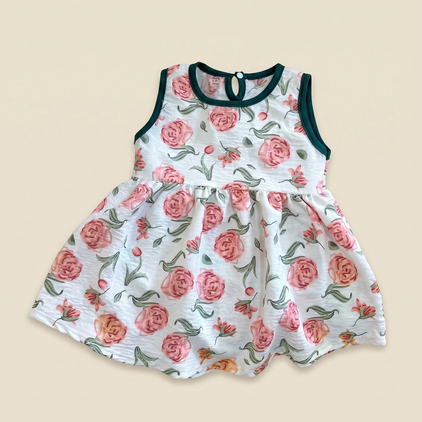 Newborn Girl Sleeveless Printed Dress - Casual Princess Style Clothing - Fashionable Baby Girl Leisure Outfits