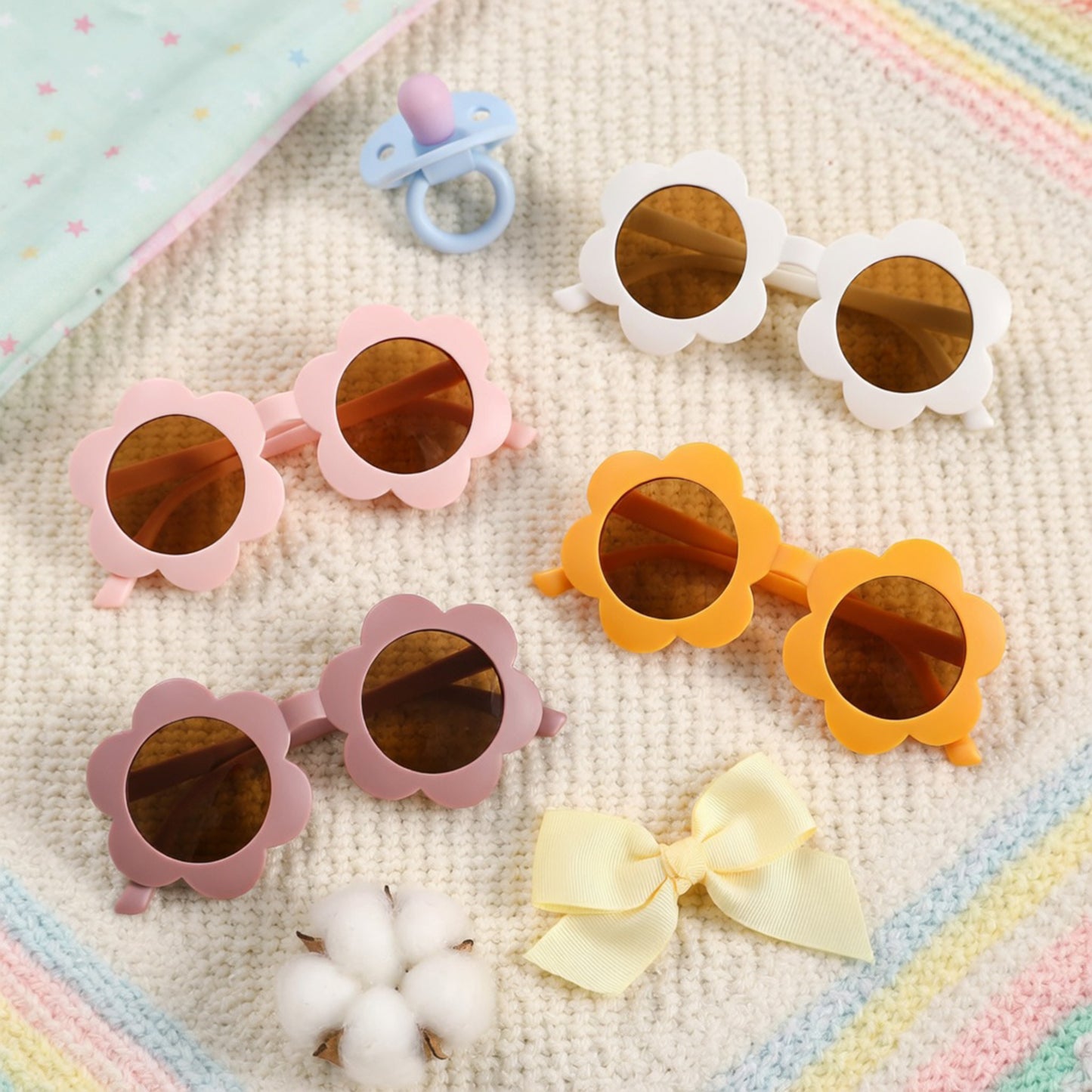Flower Shape Baby Sunglasses - UV400 Protective Round Sun Glasses - Cute Outdoor Eyewear for Toddlers & Kids