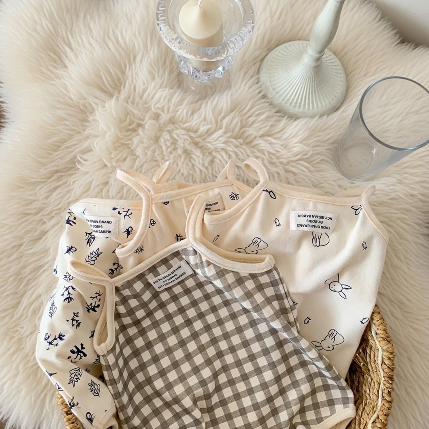 Summer Baby Sleeveless Romper - Cotton Elastane Button Bodysuit - Casual Cartoon Bunny Onesie for Newborns 0-12M