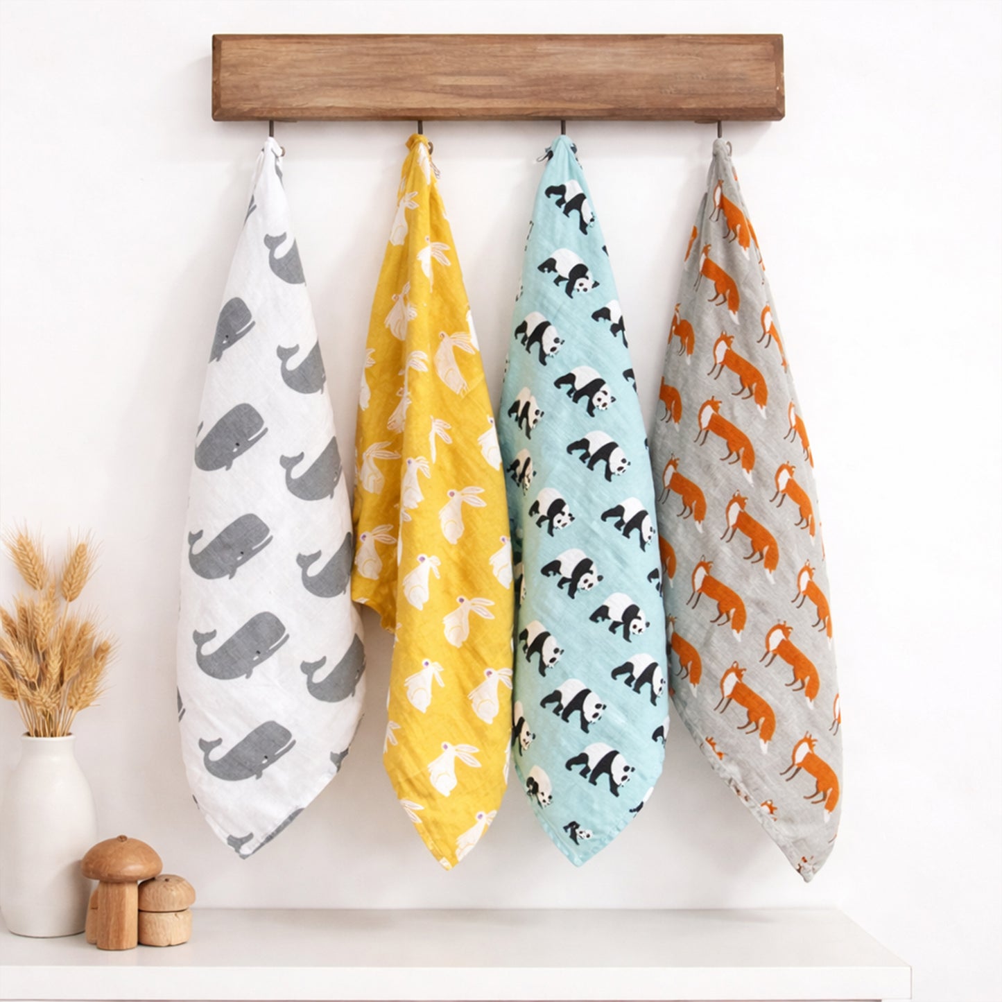 Muslin Cotton Baby Towel - Multi-use Newborn Swaddle & Bath Scarf - Soft Feeding Face Washcloth