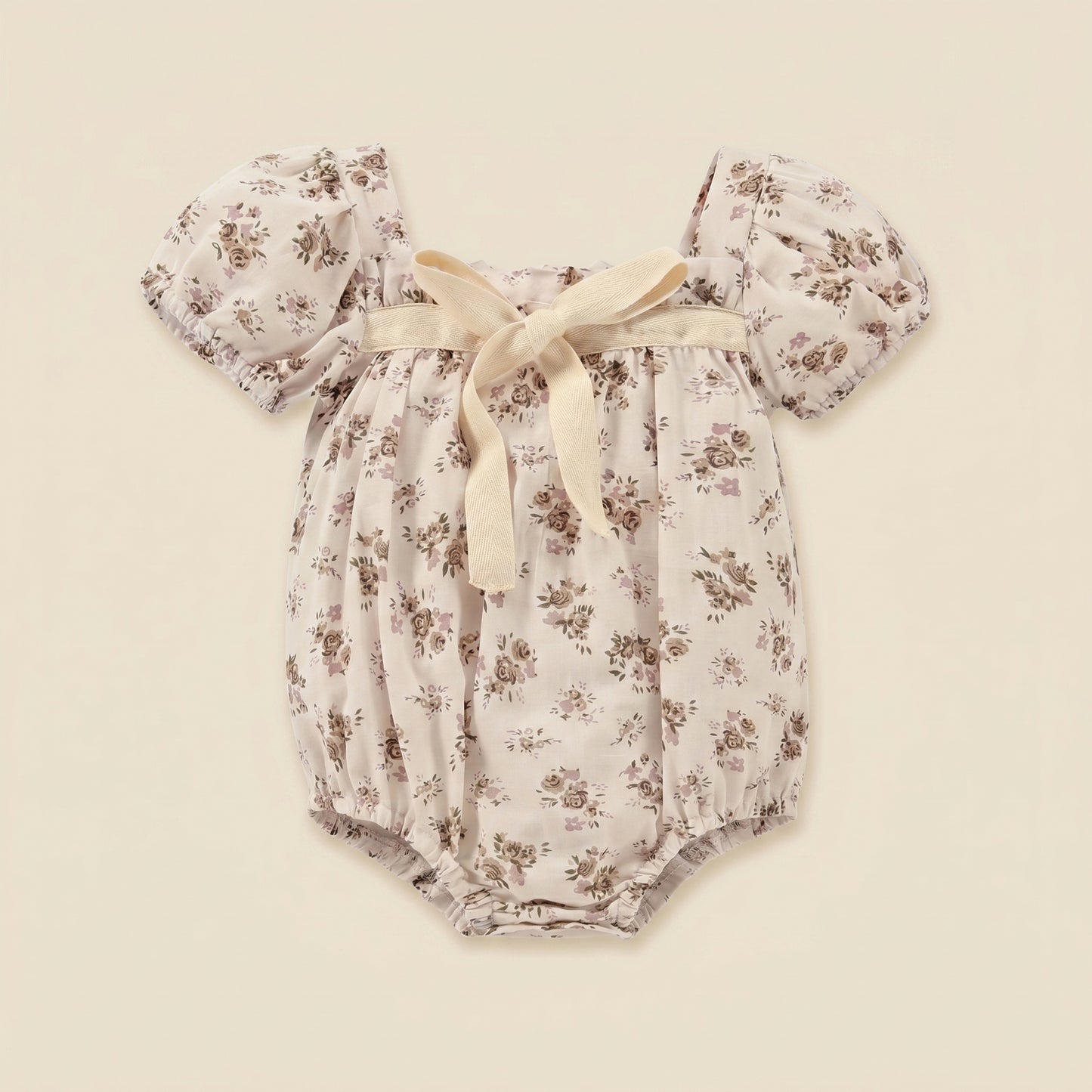 Short Sleeve Floral Baby Romper - 100% Cotton Summer Sunsuit - Casual Newborn Jumpsuit 0-24M