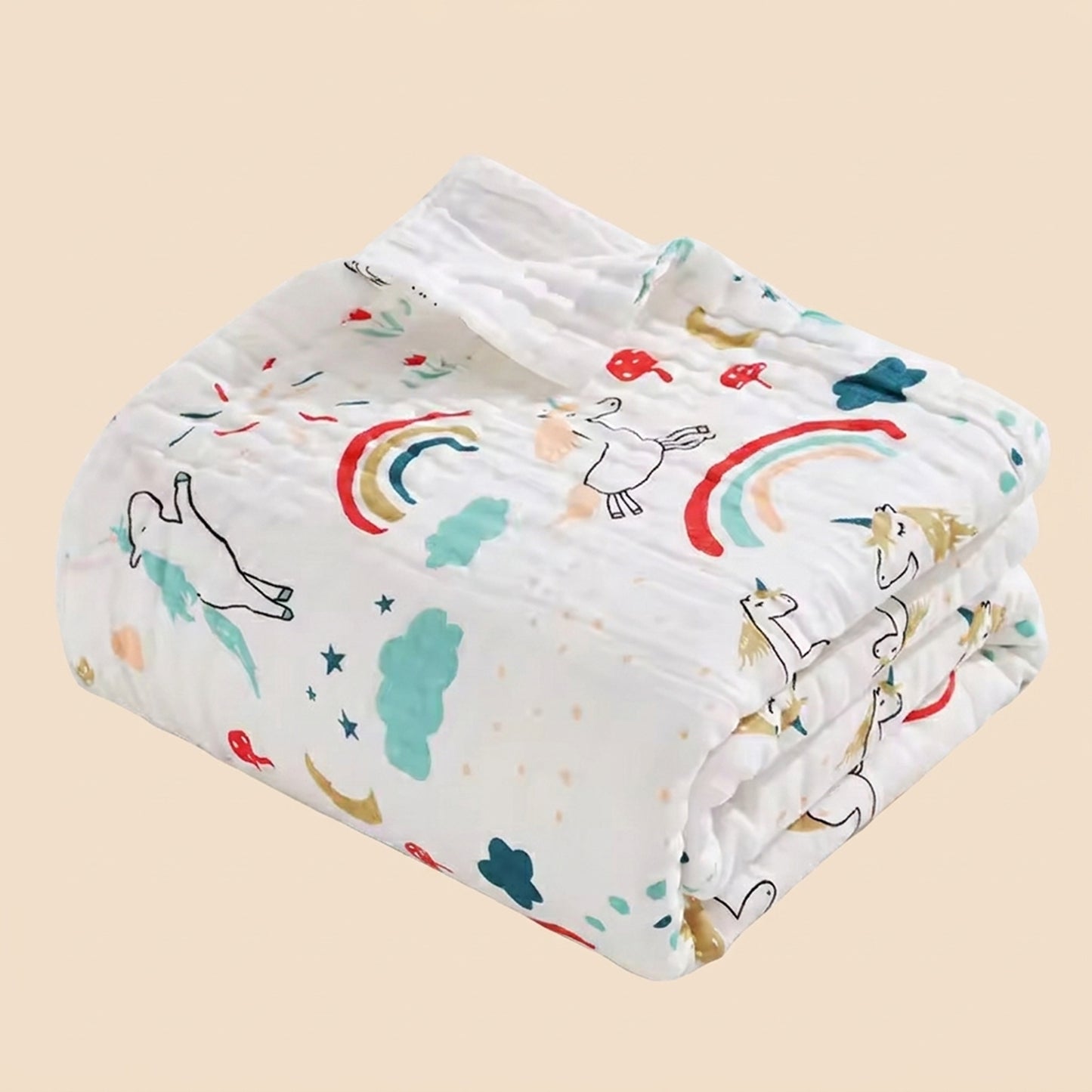 Cotton Muslin Baby Swaddle Blanket - Breathable Printed Newborn Wrap - Soft Multi-use Bath Towel for Infants