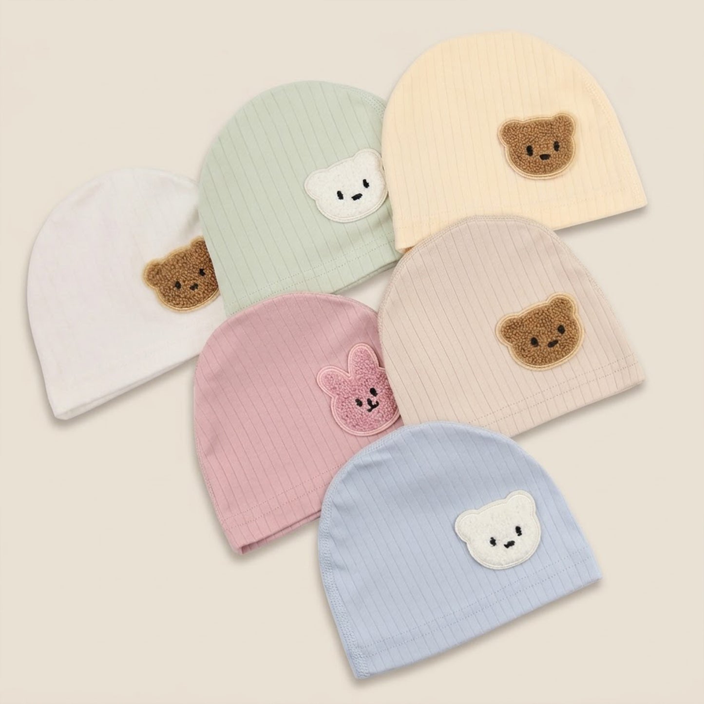 Newborn 95% Cotton Turban Hat - Safe Fetal Hospital Cap - Soft Spring Autumn Beanie for Baby Boys & Girls 0-6M