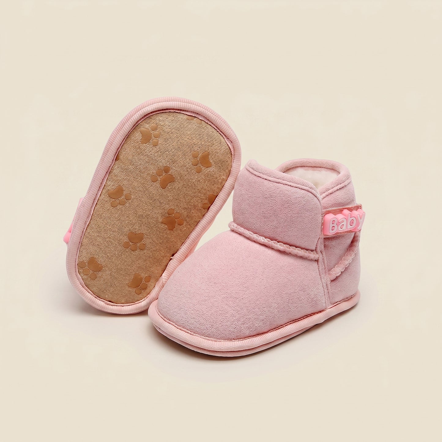 Infant Warm Fleece Snow Boots – Anti-Skid Soft Bottom Walking Shoes for Boys & Girls