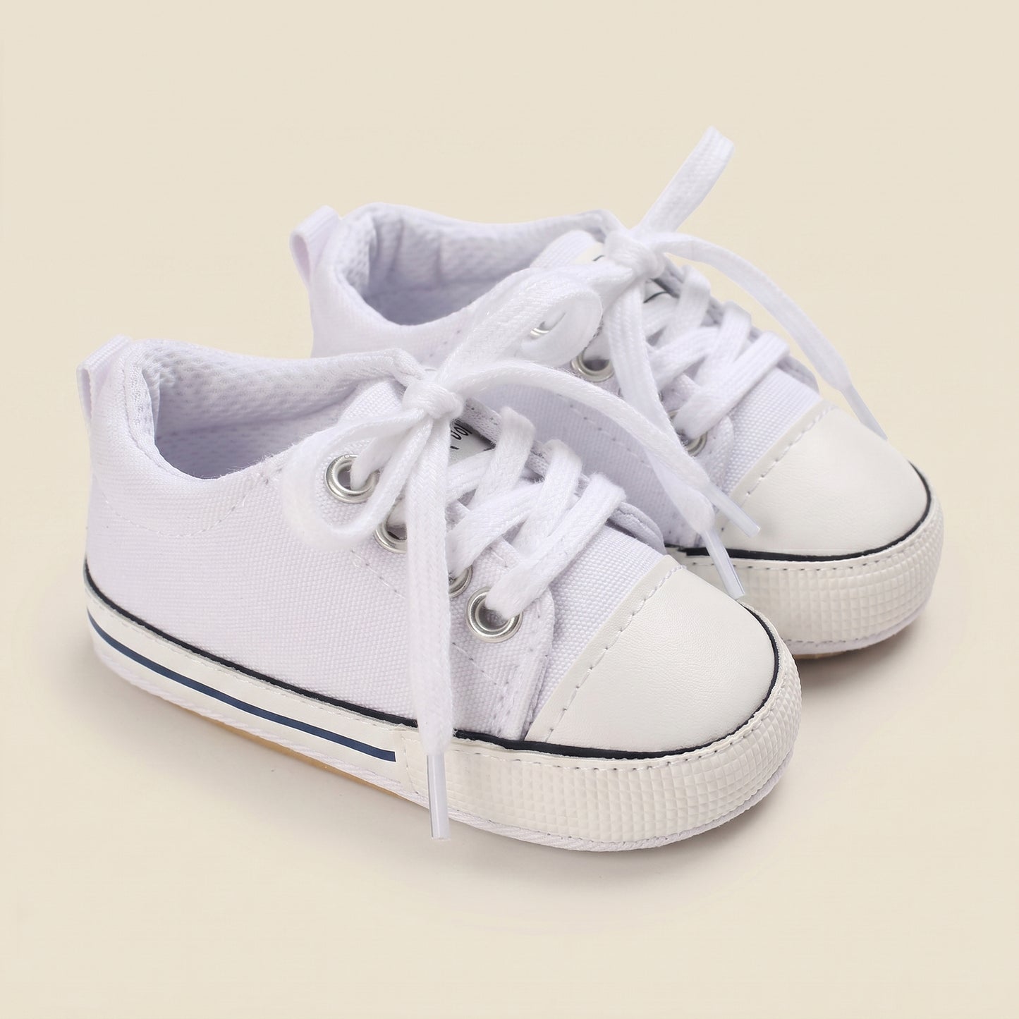 Canvas Baby Basketball Sneakers - Non-Slip Rubber Sole First Walkers (0-18M)