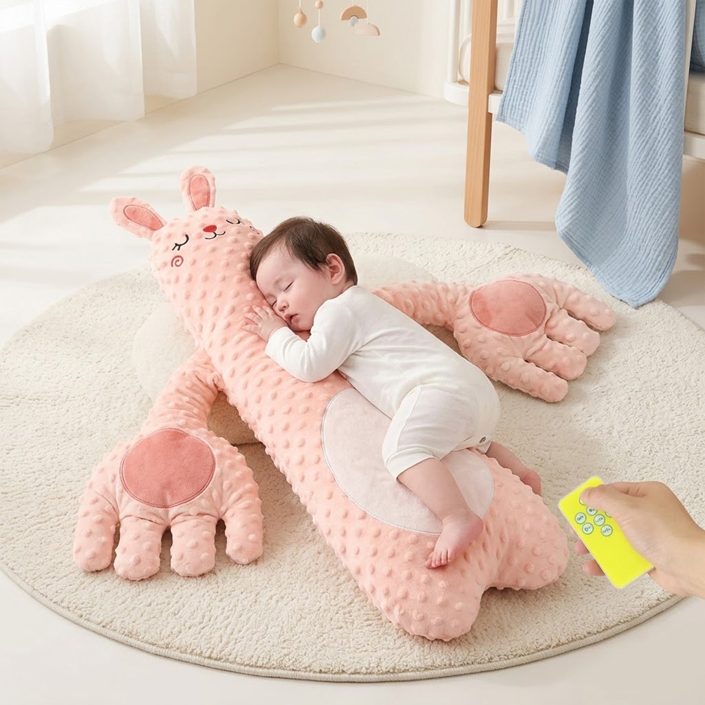 Smart Electric Baby Patting Doll - Soothing Palm Sleeping Pillow for Newborns - Cotton Retro Style Baby Comfort Pillow