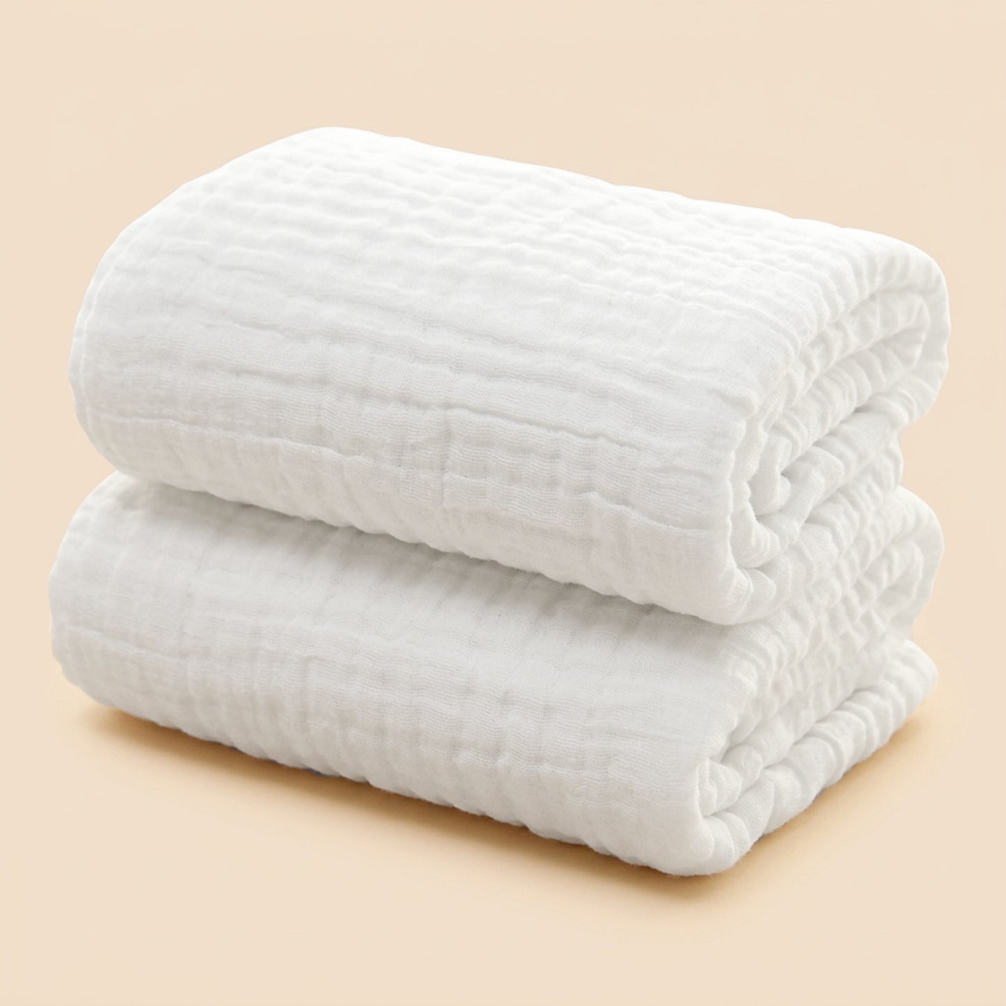 Pure Cotton Bubble Muslin Baby Blanket - 6-Layer Absorbent Bath Towel - Large Square Newborn Swaddle & Bedding