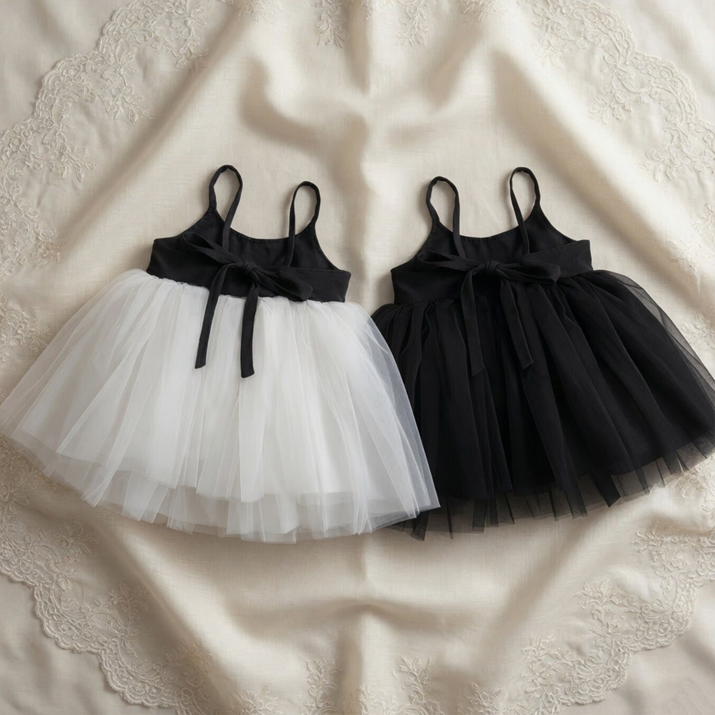 Baby Girl Little Love Birthday Dress - Summer Flying Sleeves Princess Gown with Bow - Korean Style 0-3Y