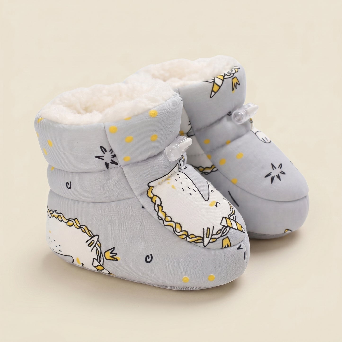 Cute Infant Walking Booties – Thickened Winter Warm Shoes for Baby Boys & Girls - Non-Slip Soft Sole First Walkers (0-18M)