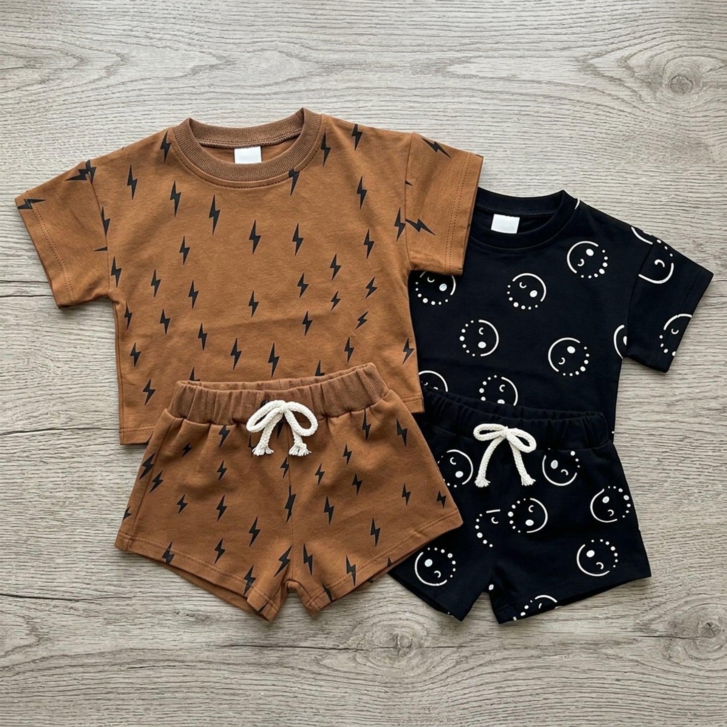 100% Cotton Kids Summer Clothing Set - Unisex Short Sleeve T-Shirt & Shorts Suit - Casual Baby Outfits for 1-8 Years