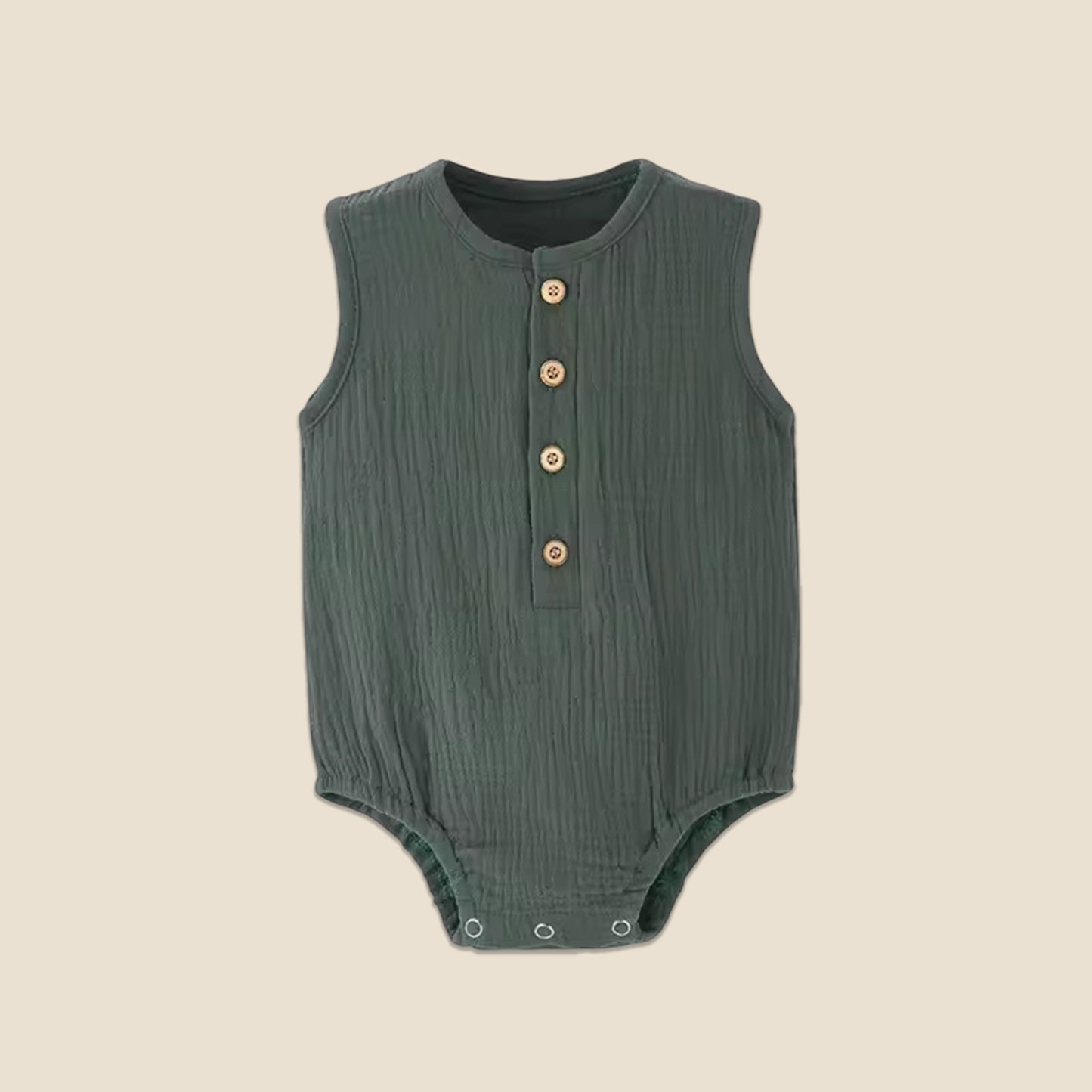 Breathable Cotton Linen Baby Romper - Sleeveless Solid Summer Jumpsuit - Thin & Comfy One-Piece for Newborns