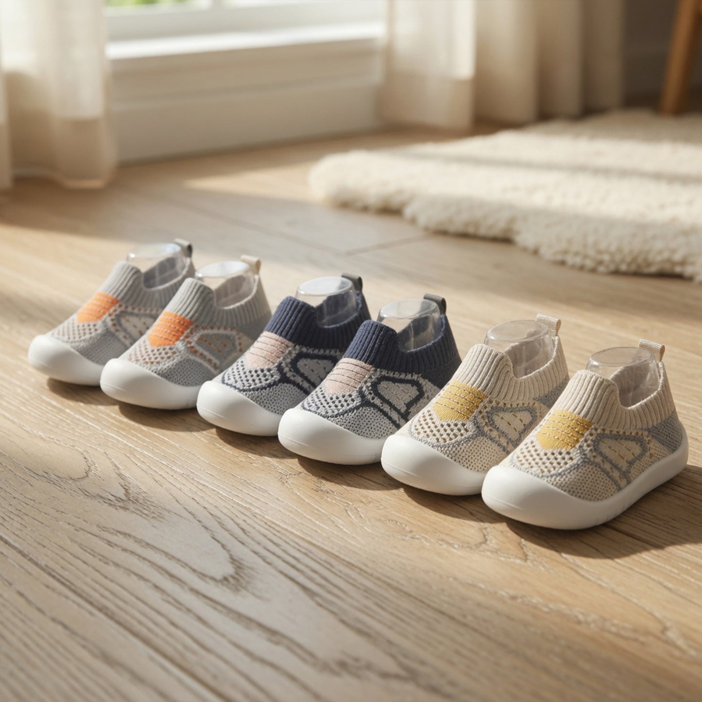 Infant Mesh Crib Shoes with Soft Bottom - Lightweight Non-Slip Slippers for Boys & Girls