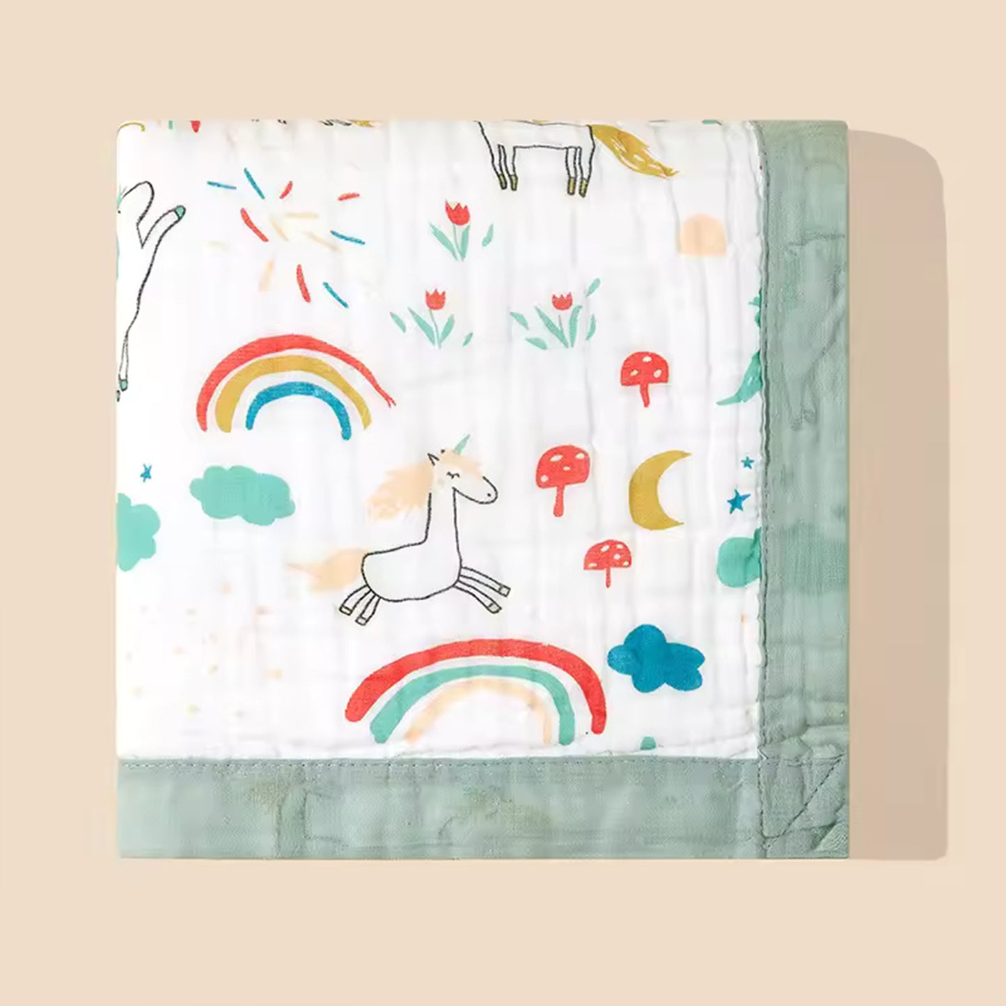 Soft 6-Layer Cotton Baby Blanket - High Absorbency Cartoon Bath Towel - Multi-functional Gauze Swaddle for Infants