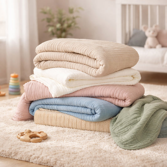 3-Piece Soft Muslin Baby Swaddle Blankets - 100% Breathable Cotton Receiving Blankets - Multi-functional Newborn Wrap Set