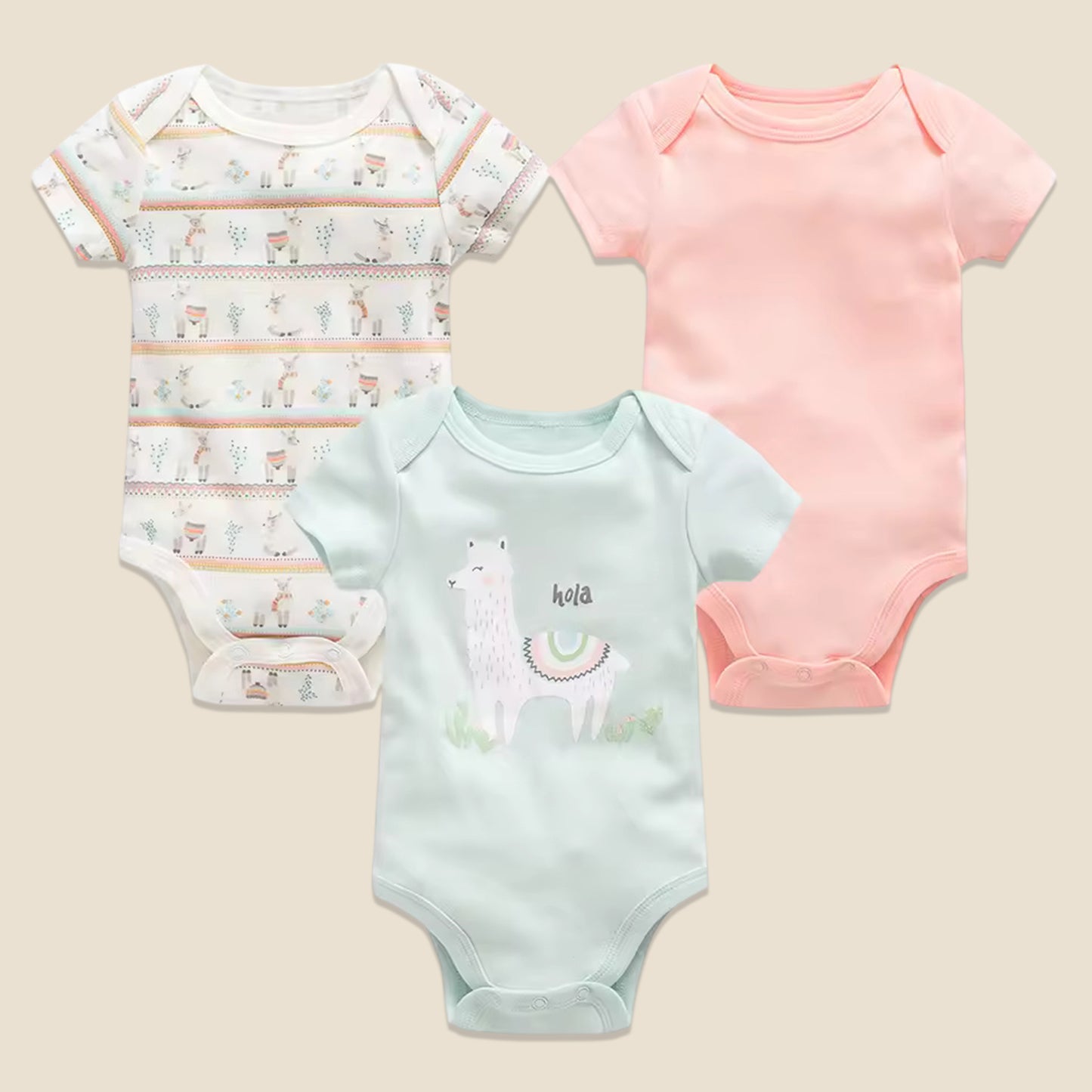 3/6 Pcs Baby Bodysuit Set - 100% Cotton Short Sleeve Rompers - Unisex Newborn Clothes 0-12 Months