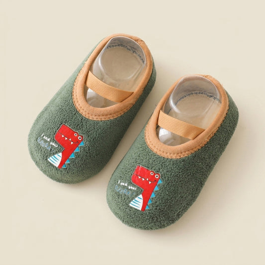 Anti-Slip Cartoon Baby First Walkers - Winter Warm Indoor & Outdoor Floor Shoes with Durable Rubber Soles