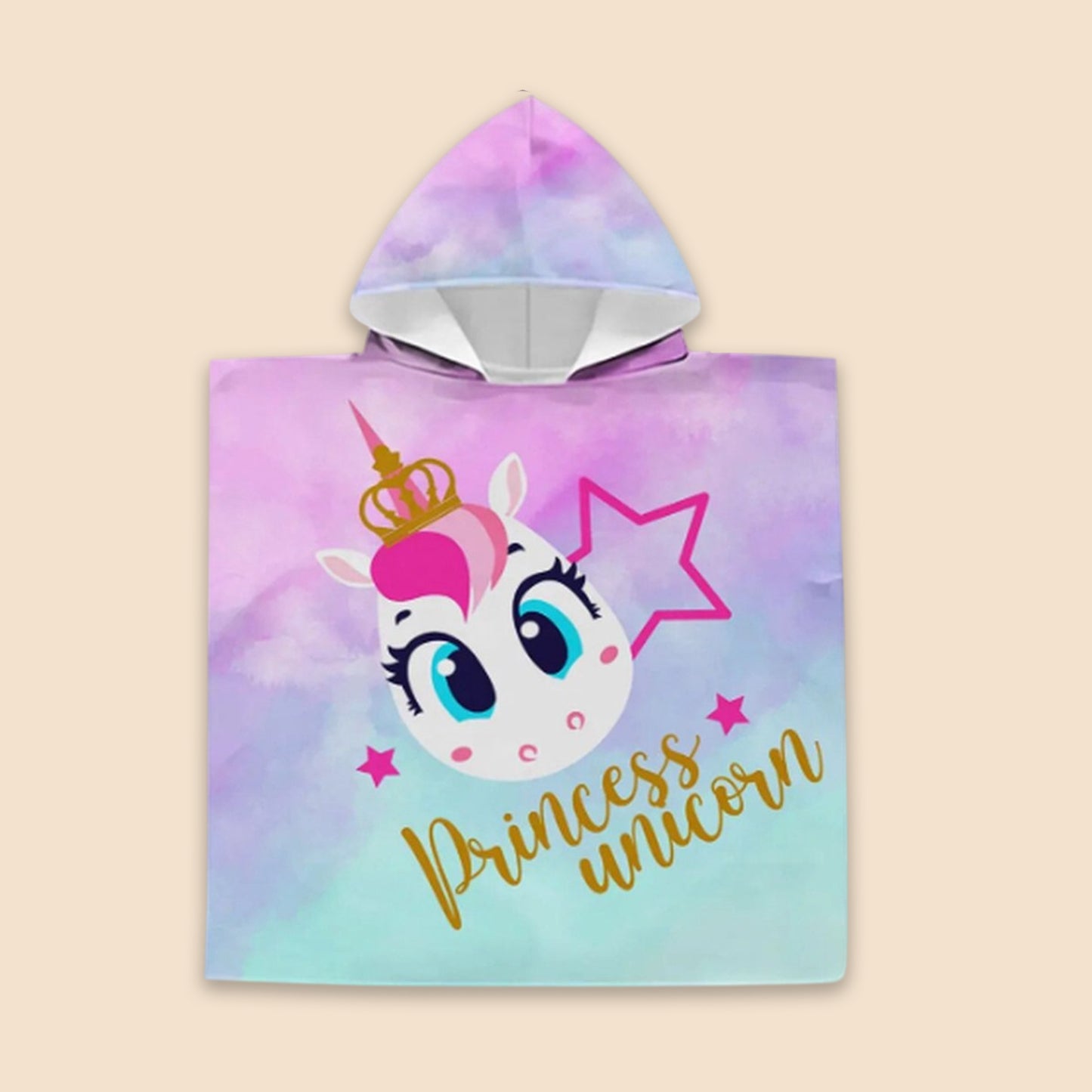 Cartoon Kids Hooded Cape Towel - Quick-Dry Beach & Bathrobe - Fun Unicorn Shark Dinosaur Print for Children