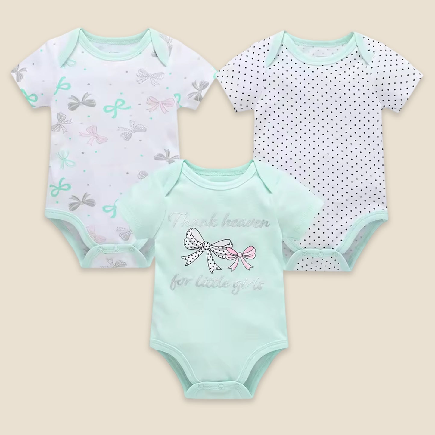 3/6 Pcs Baby Bodysuit Set - 100% Cotton Short Sleeve Rompers - Unisex Newborn Clothes 0-12 Months