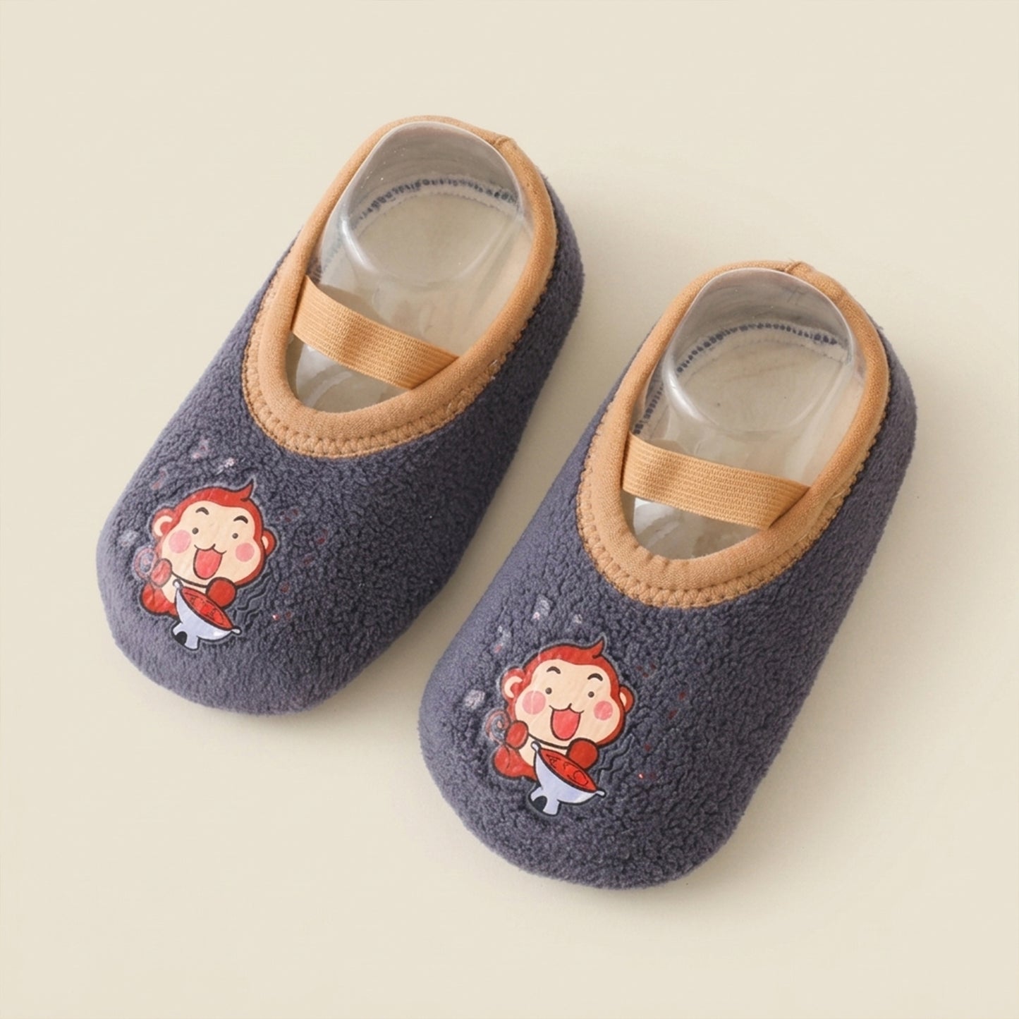 Anti-Slip Cartoon Baby First Walkers - Winter Warm Indoor & Outdoor Floor Shoes with Durable Rubber Soles