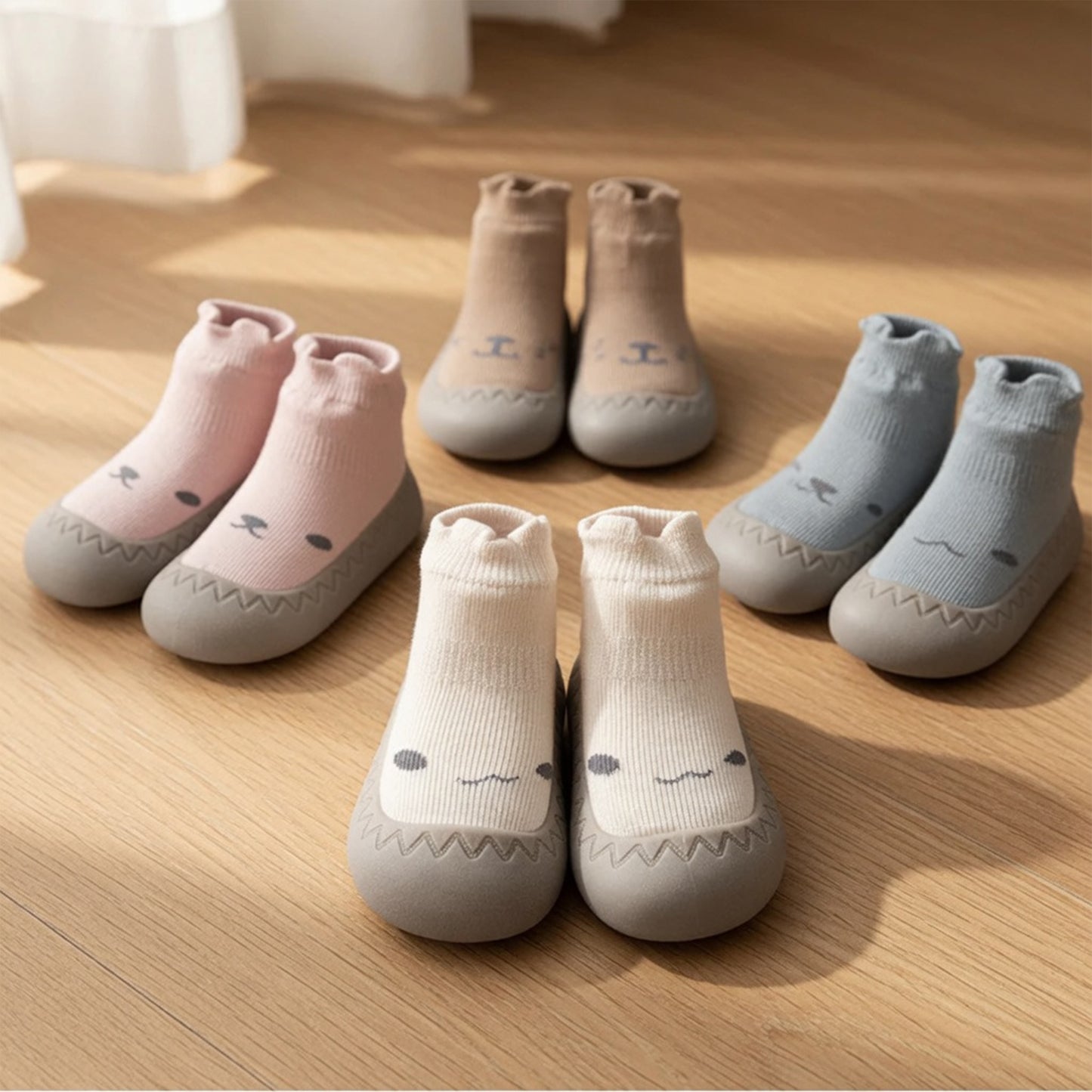 Anti-Slip Toddler Floor Sneakers - Lightweight Soft-Sole BeBe Booties for Boys & Girls