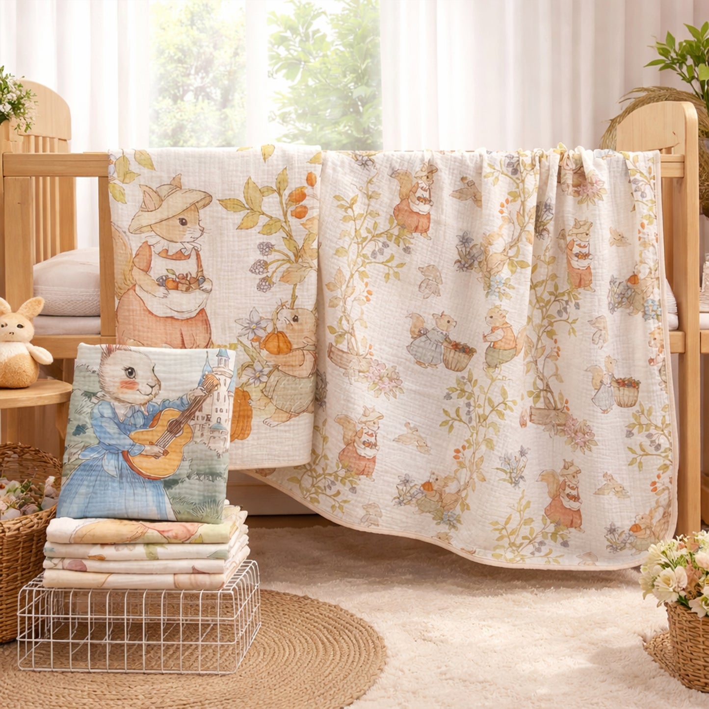 Pure Cotton Gauze Baby Blanket - Class A Soft Bath Towel - High Absorbency Swaddle for Infants & Toddlers