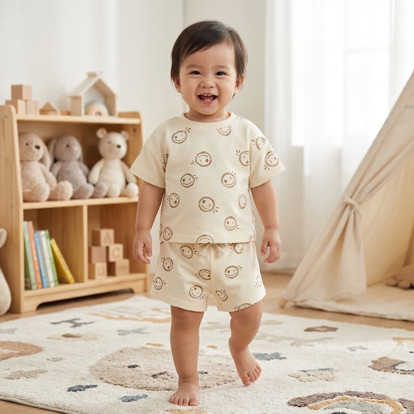 100% Cotton Kids Summer Clothing Set - Unisex Short Sleeve T-Shirt & Shorts Suit - Casual Baby Outfits for 1-8 Years